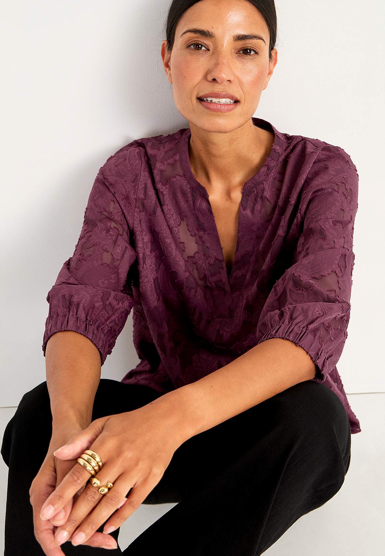 Jacquardvävd, skir blus