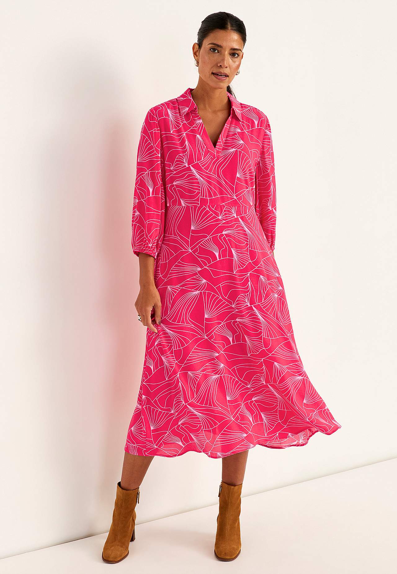 Vävd klänning med fickor