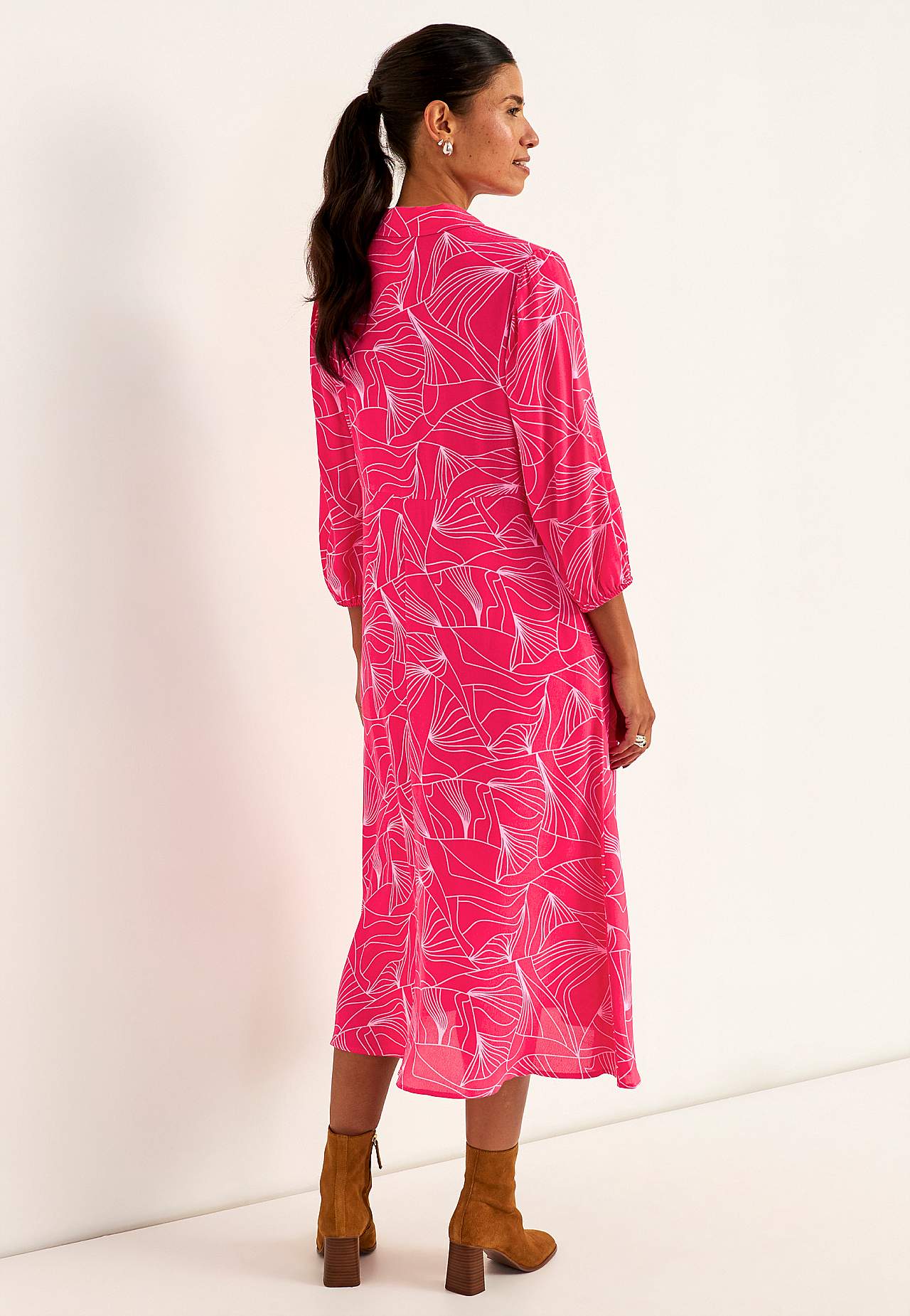 Vävd klänning med fickor