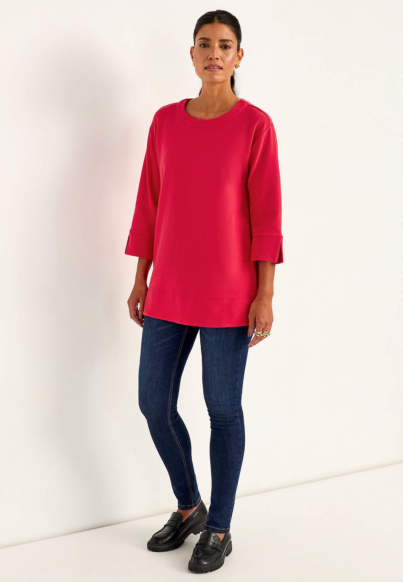 Trikåtunika med slitsar