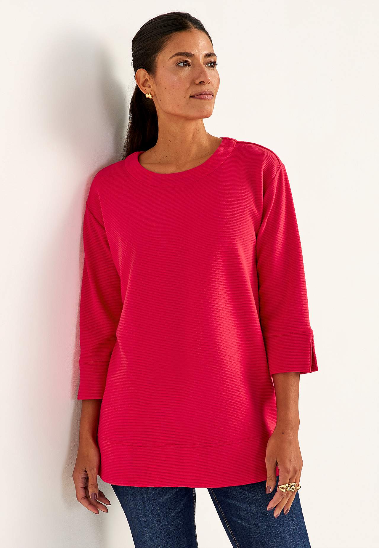 Trikåtunika med slitsar