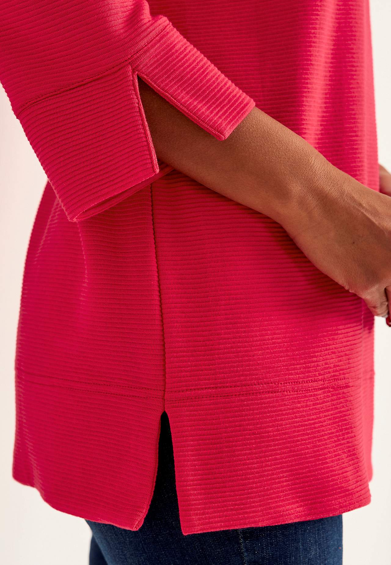 Trikåtunika med slitsar