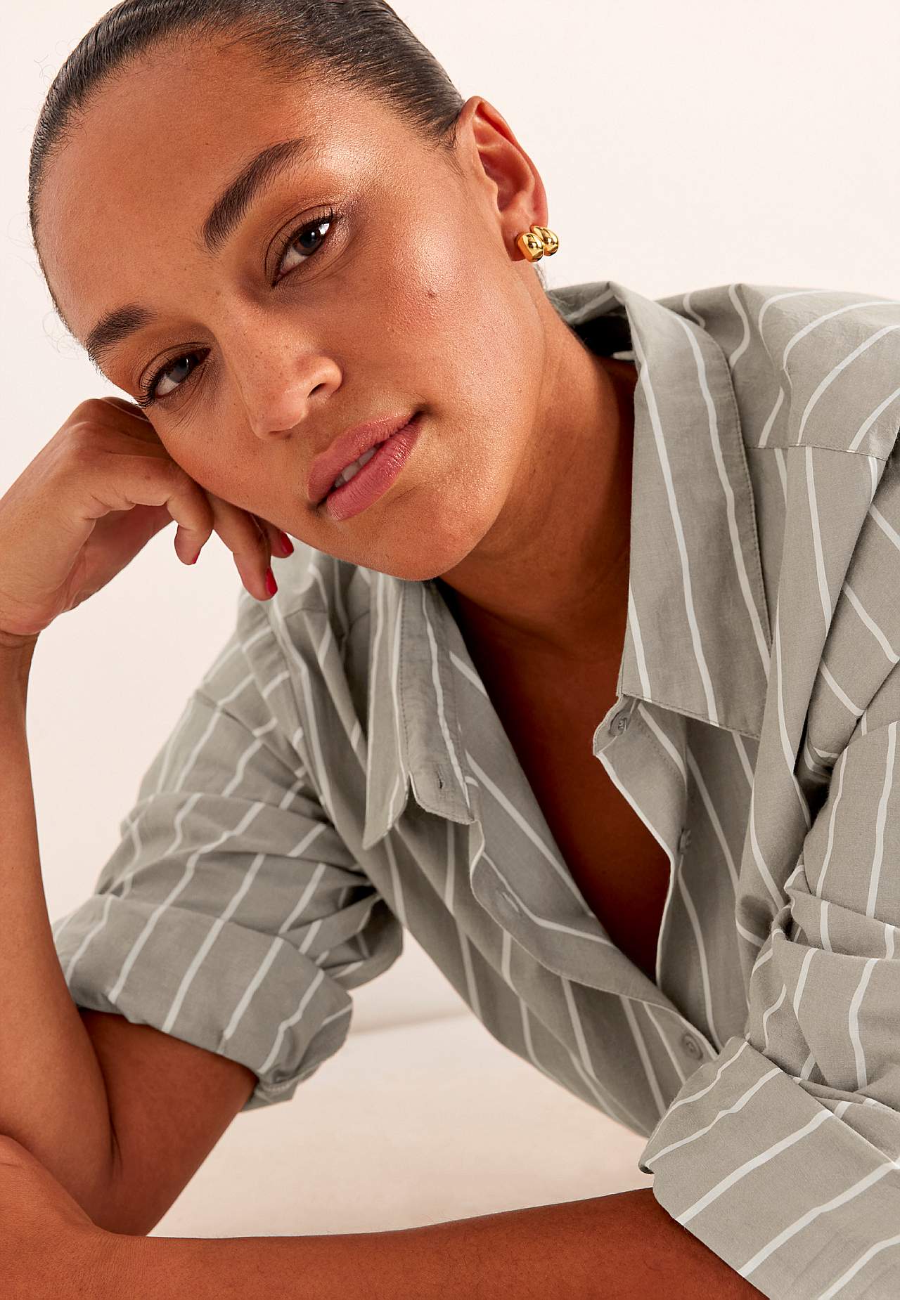 Randig klänning med fickor