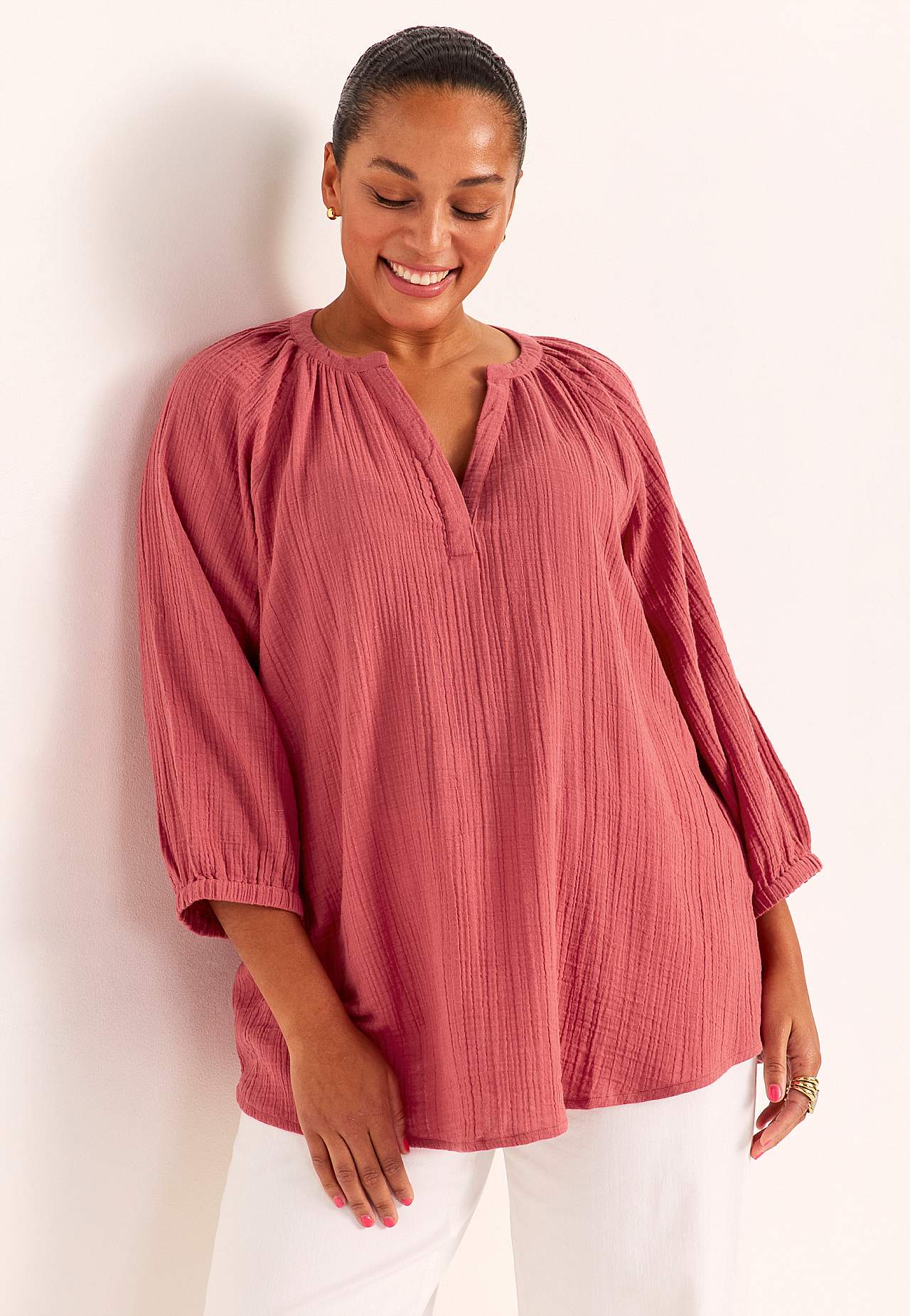 Tunika i krinklad bomull