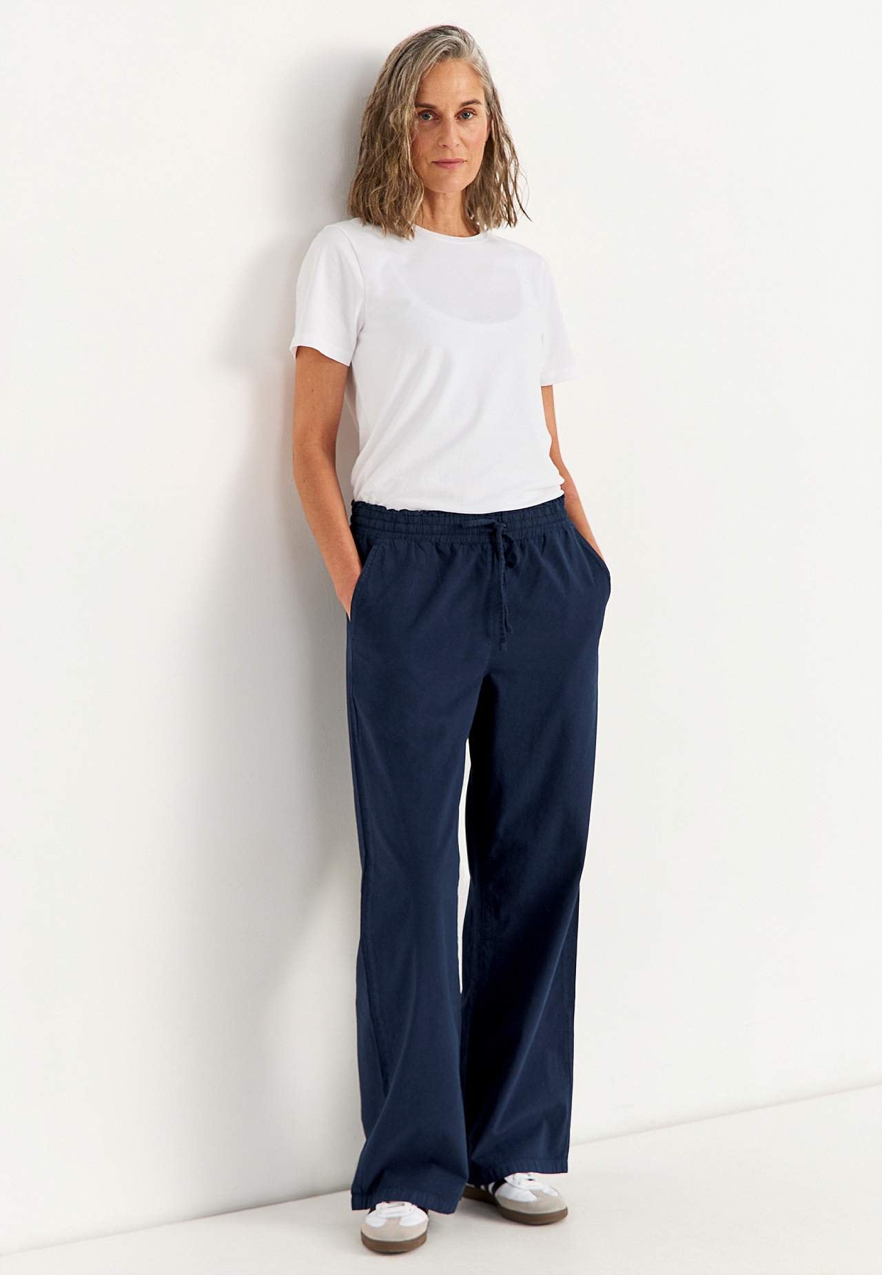 Byxa i tvättad bomull