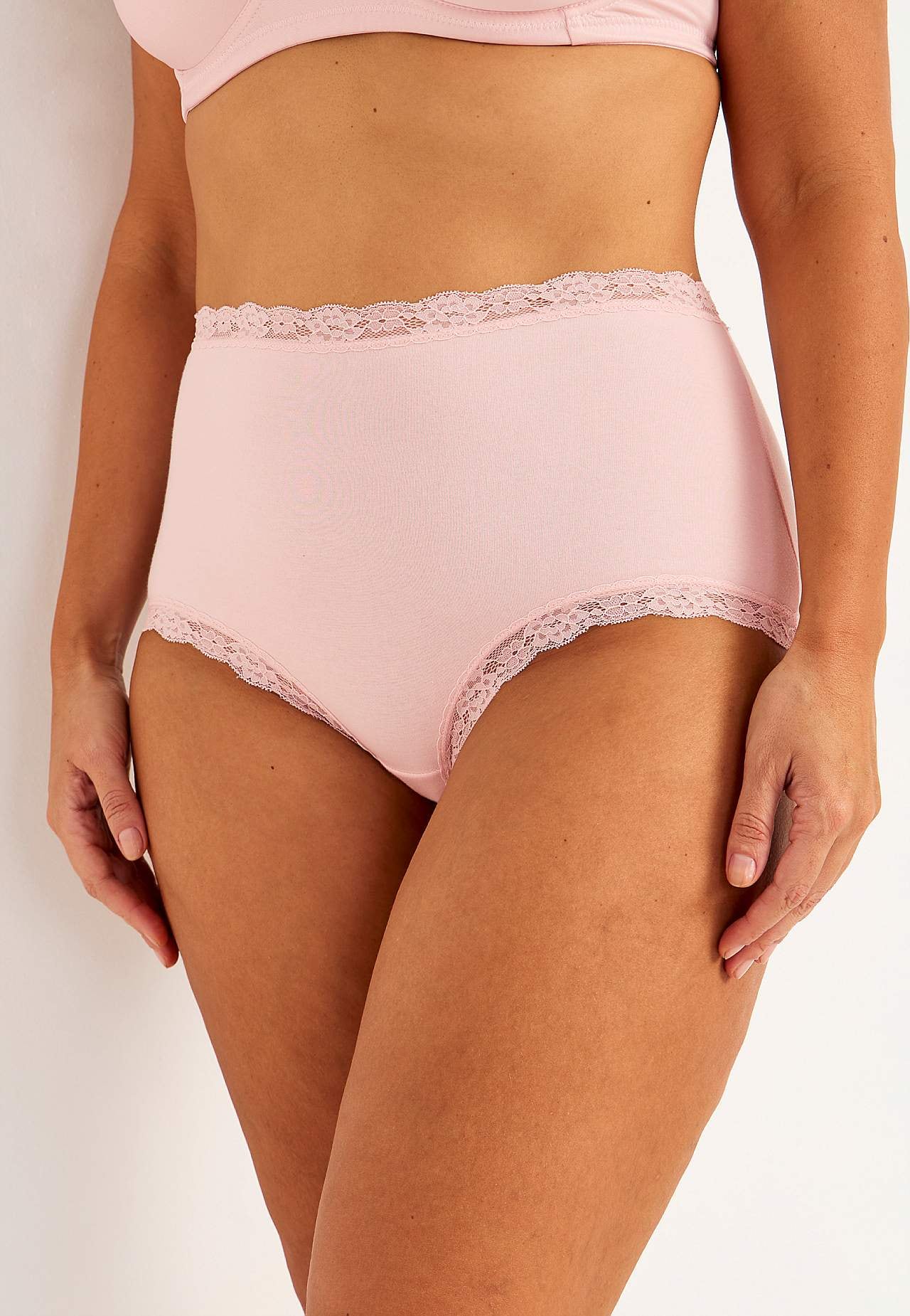 Trosa med hög midja och spets 3-pack