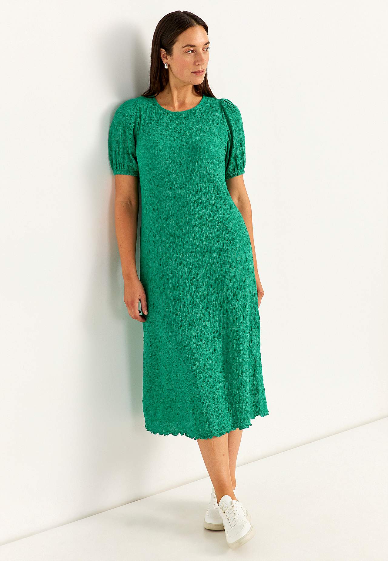 Trikåklänning med struktur