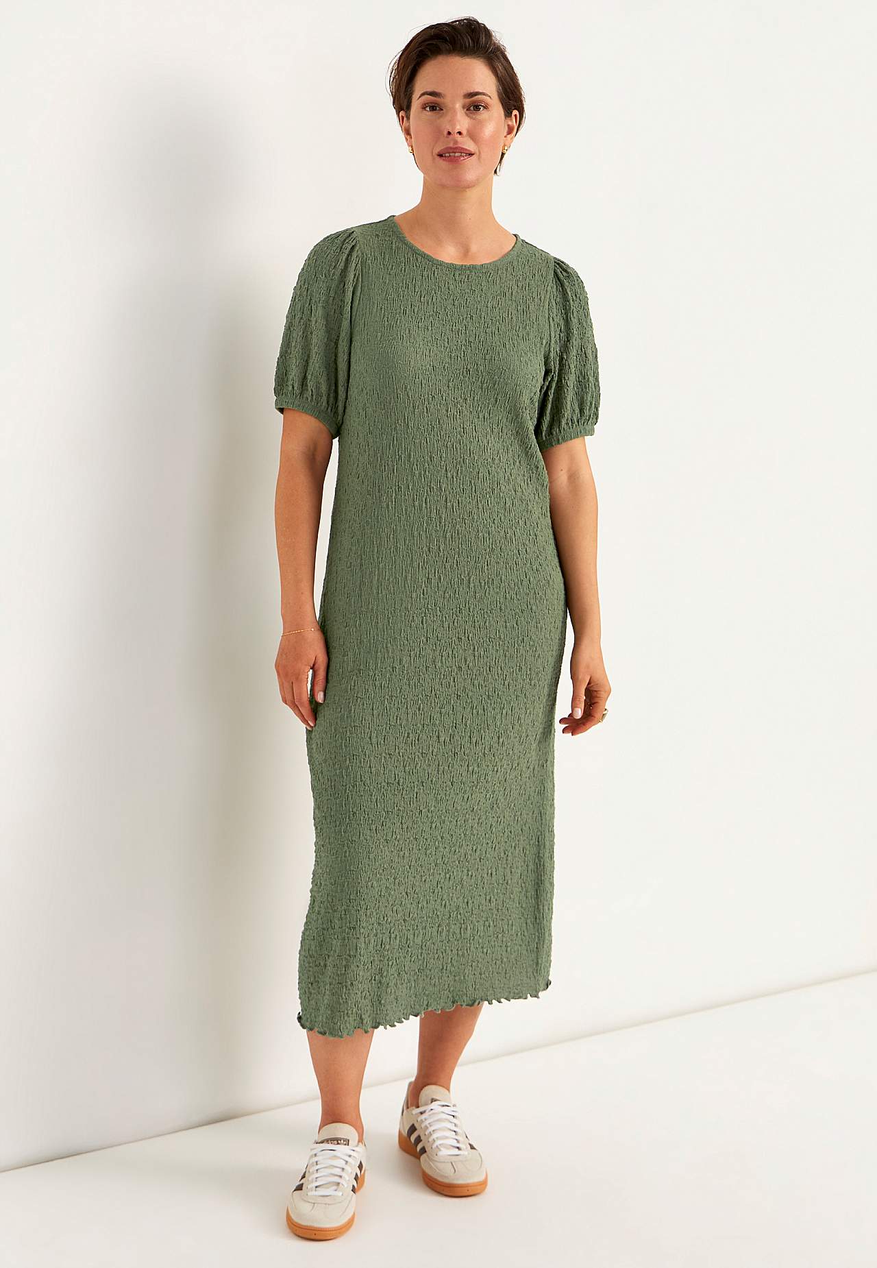 Trikåklänning med struktur