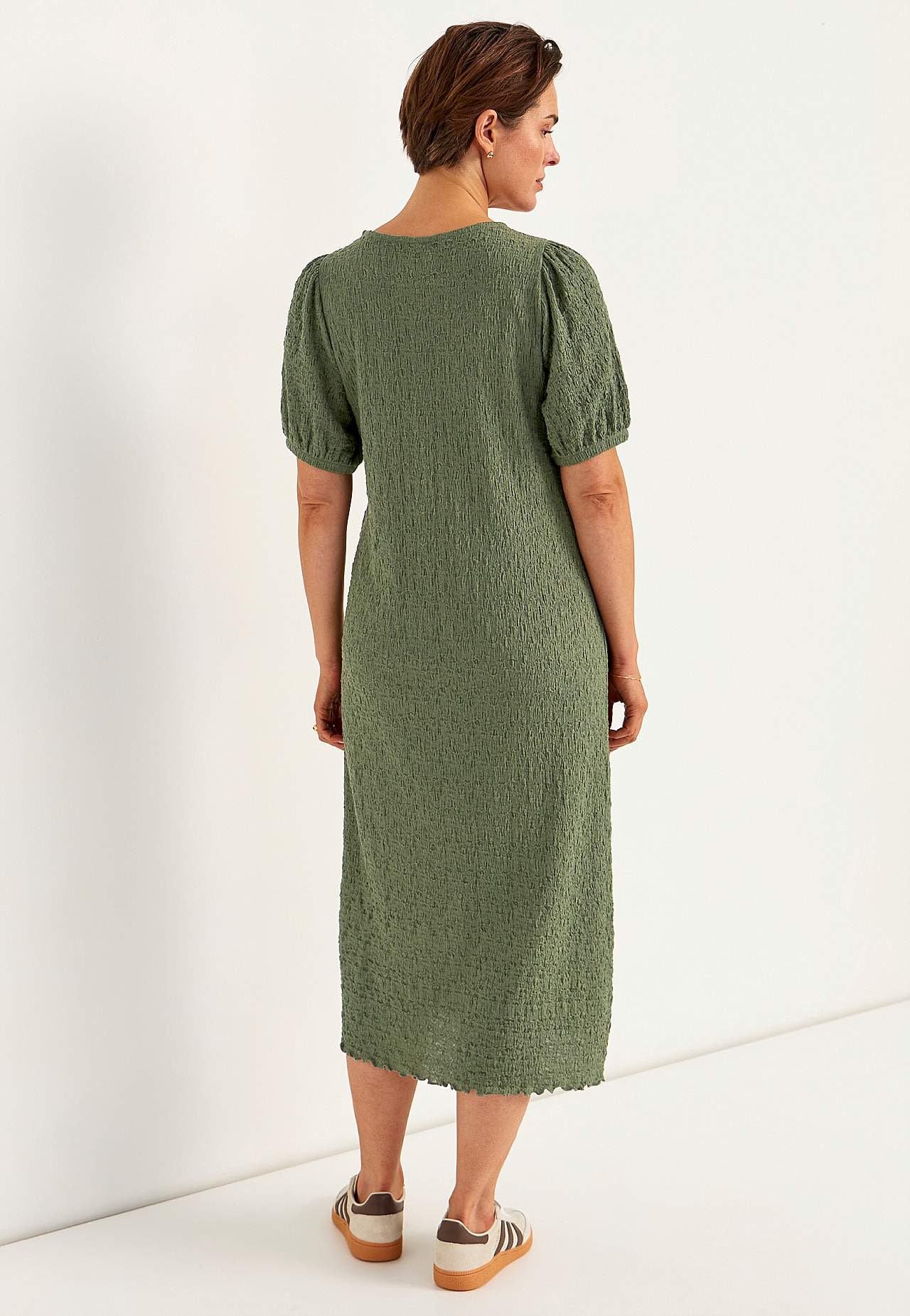 Trikåklänning med struktur