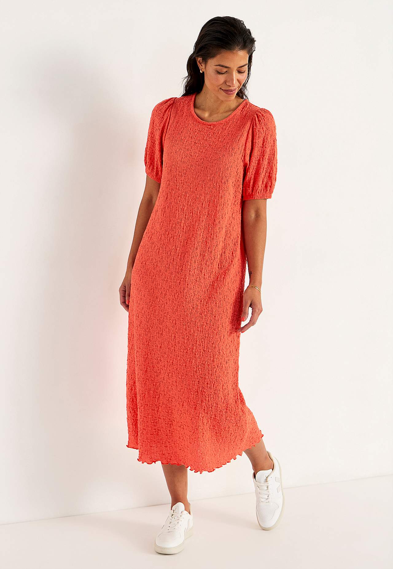 Trikåklänning med struktur