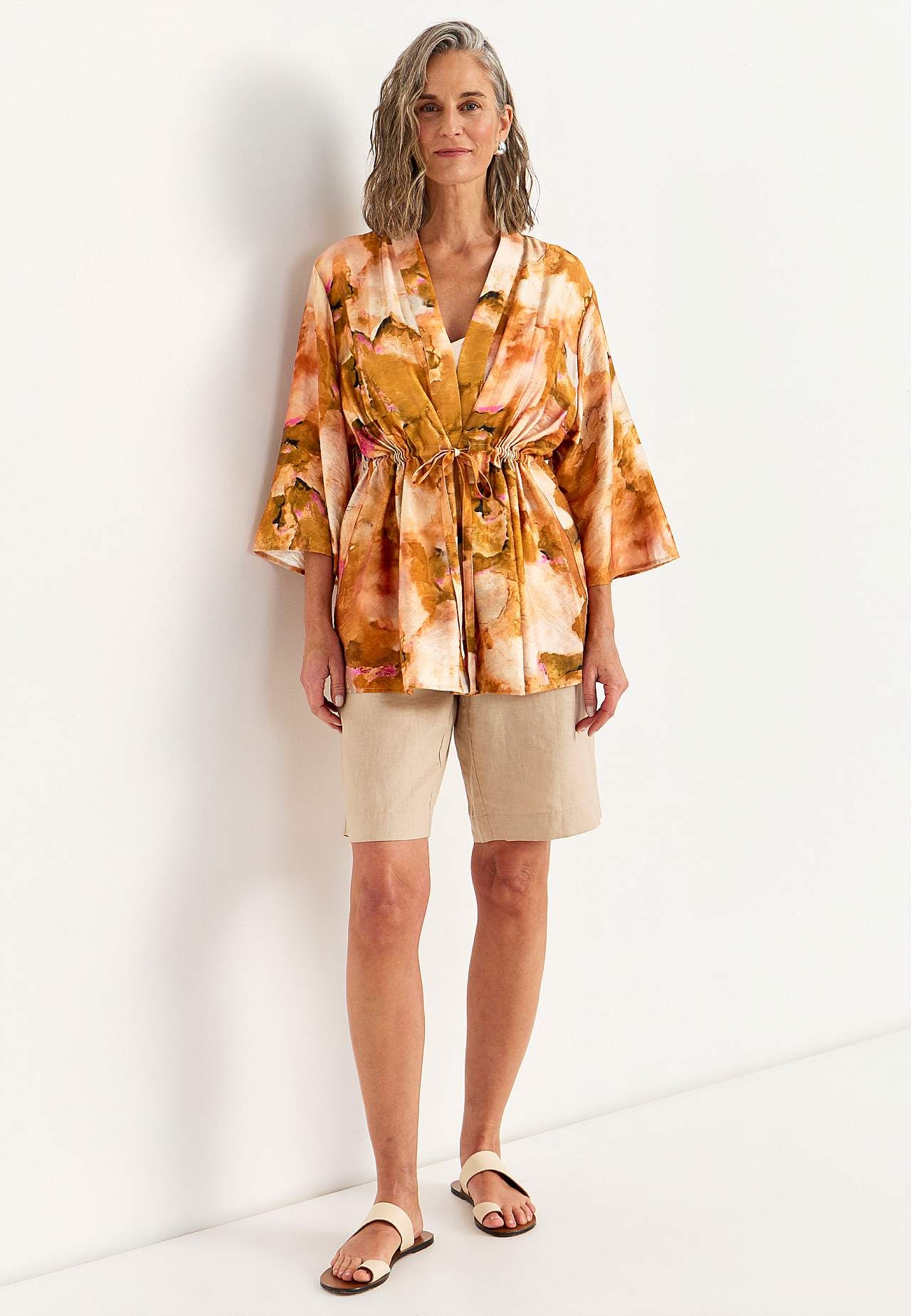 Mönstrad, följsam kimonojacka