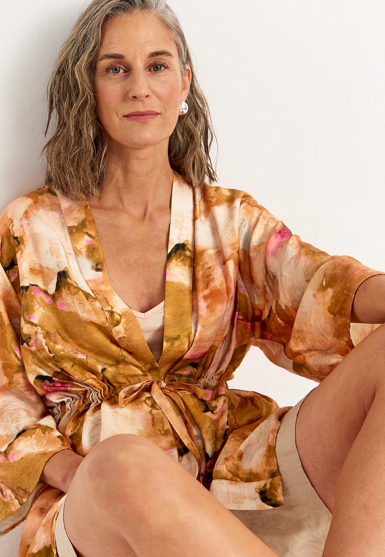 Mönstrad, följsam kimonojacka