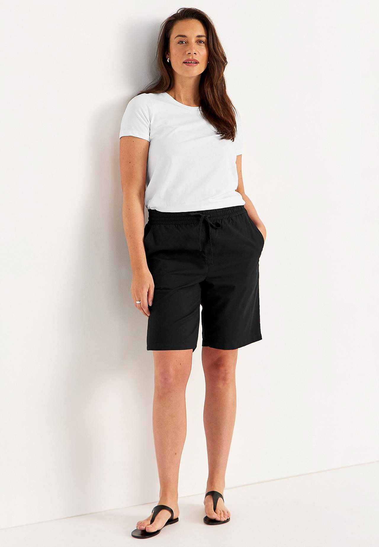 Shorts i tvättad bomull