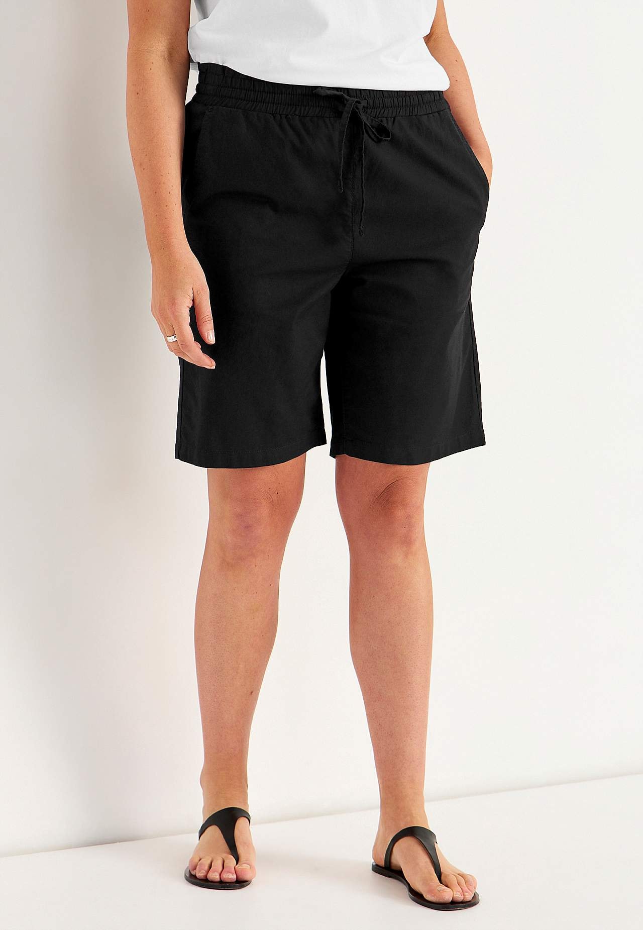 Shorts i tvättad bomull