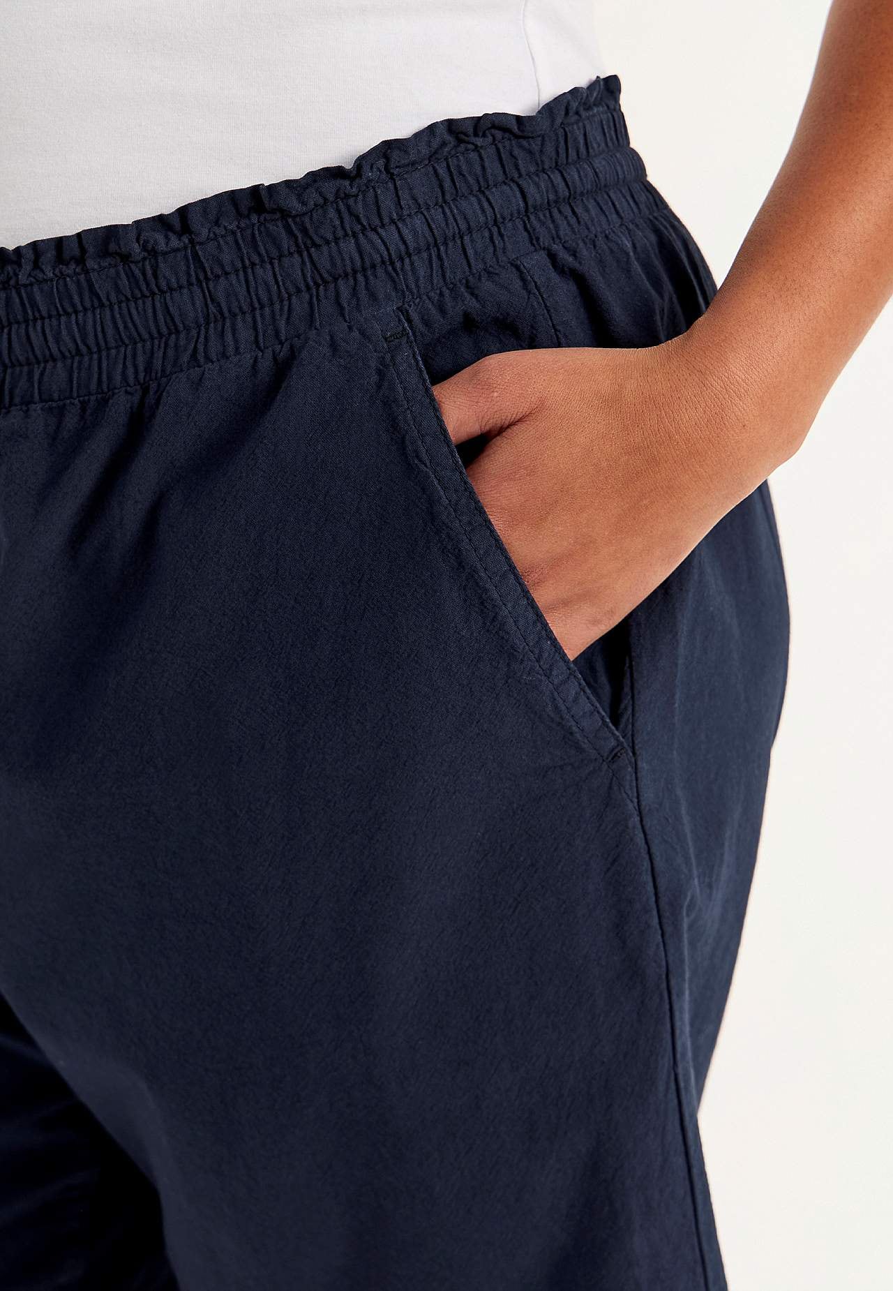 Shorts i tvättad bomull