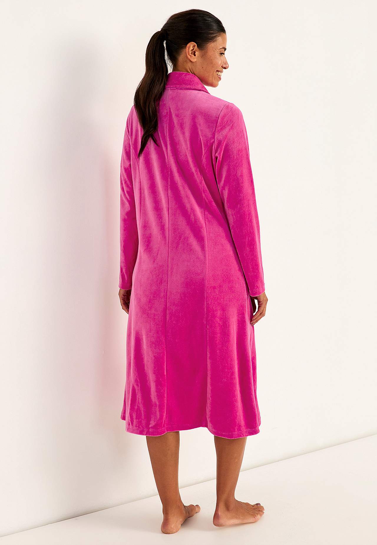 Morgonrock i velour Wilma