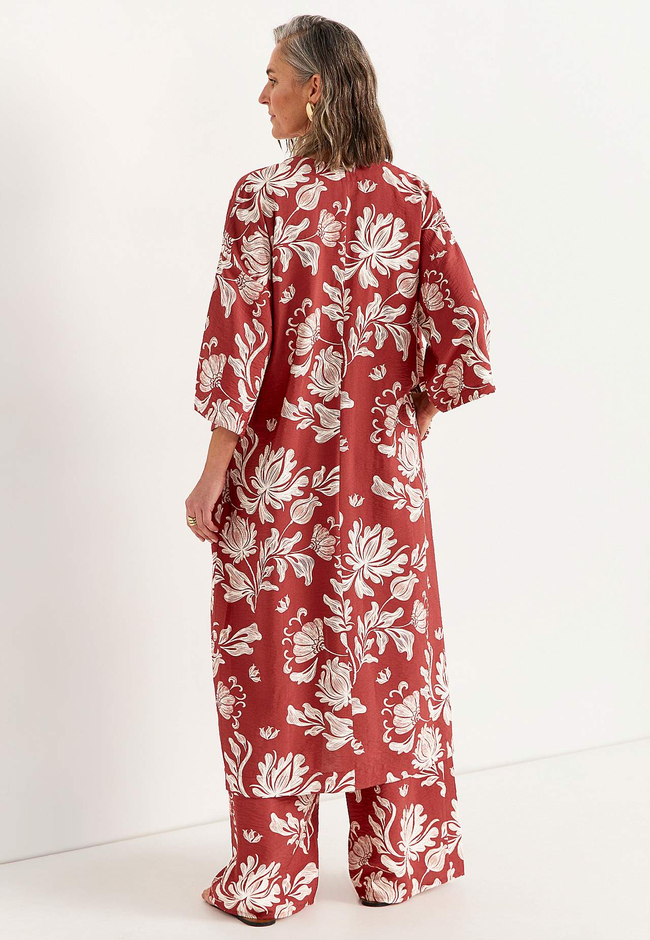 Öppen kaftan med fickor