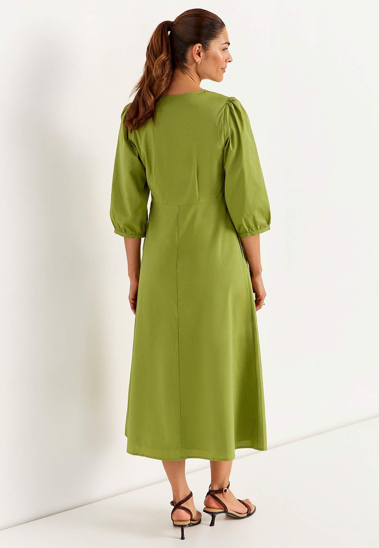 Klänning i poplin med fickor