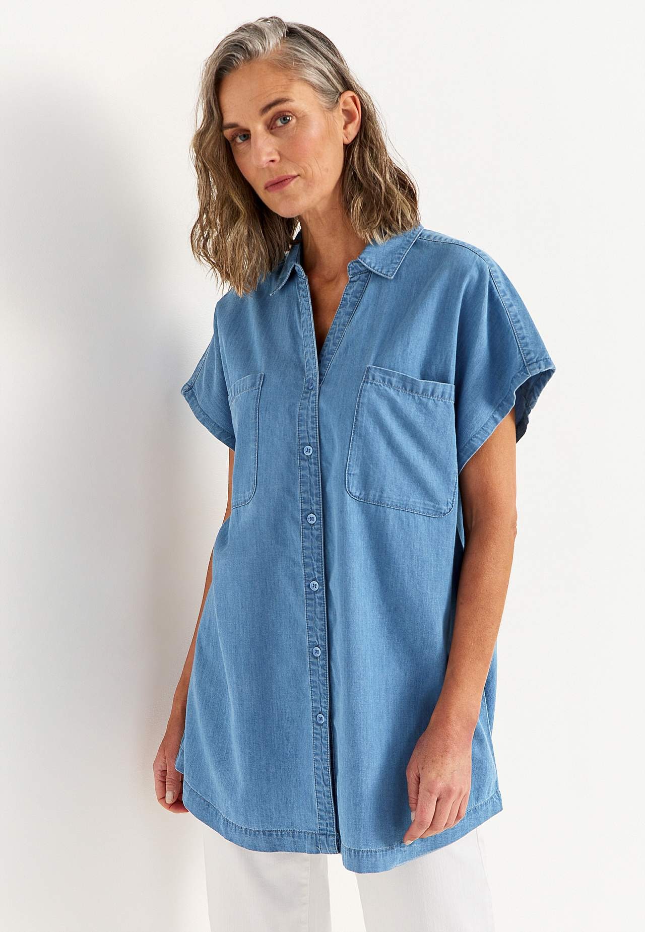 Supermjuk jeanstunika för dam