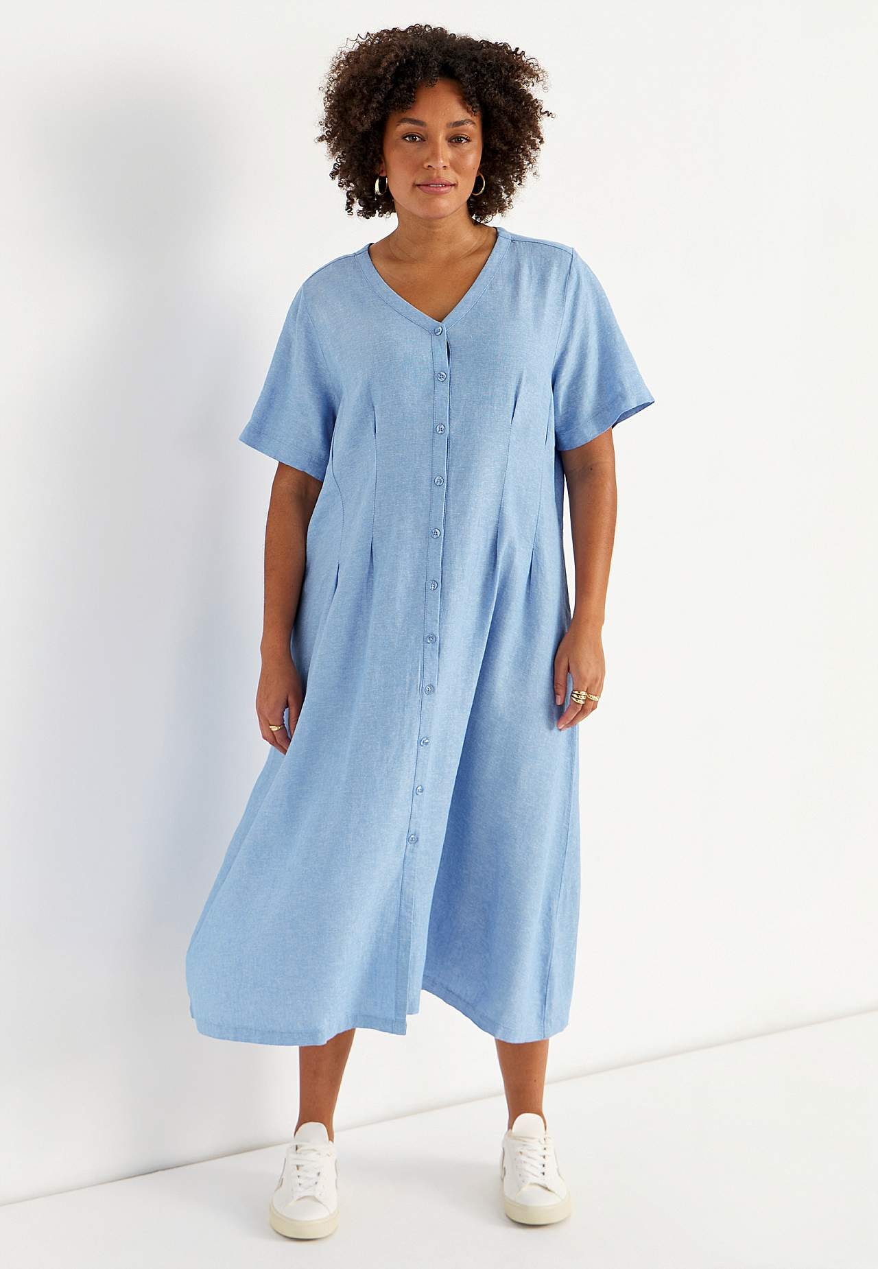 Linneklänning med härlig vidd