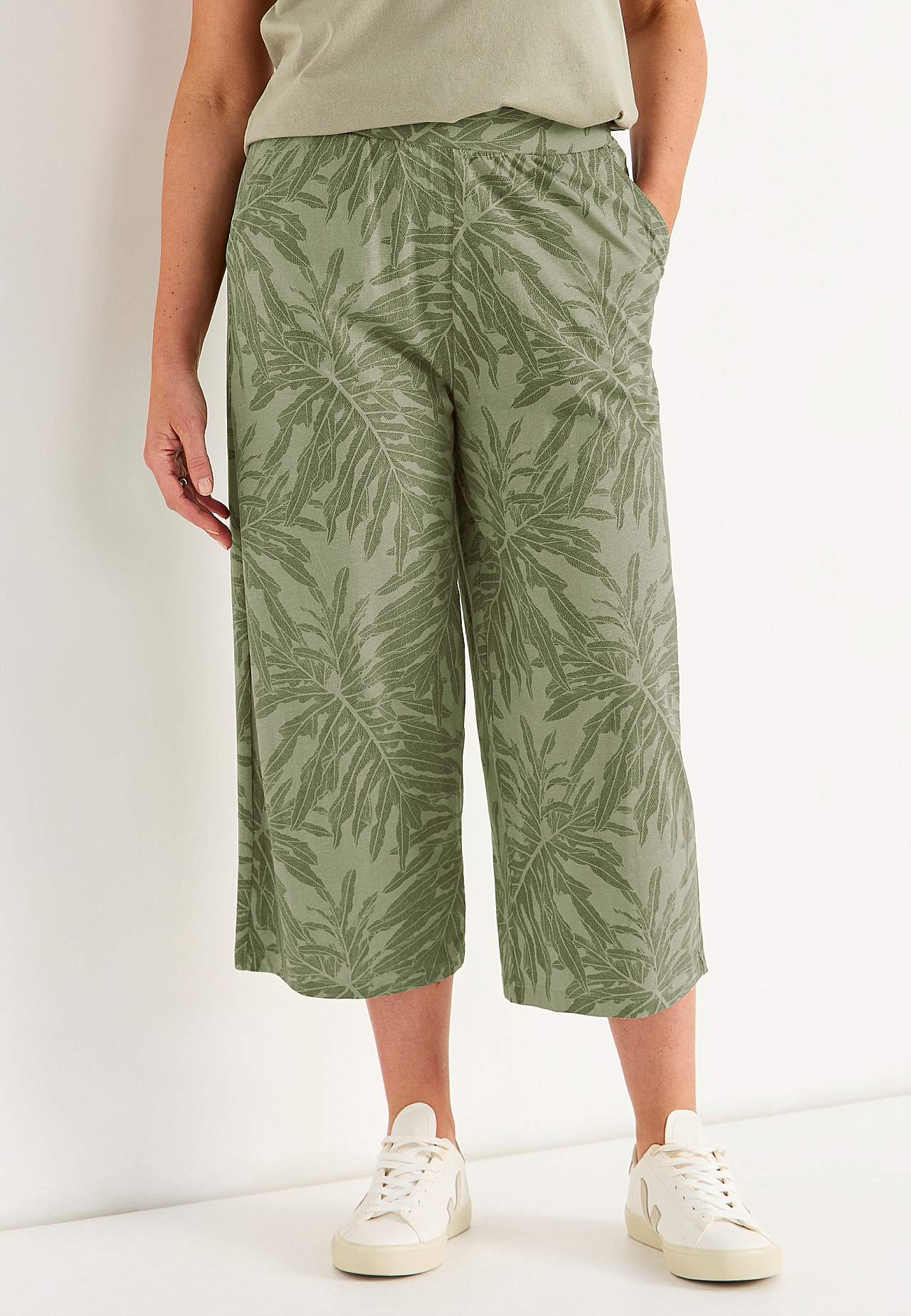 Culottebyxa i ekologisk bomull med fickor