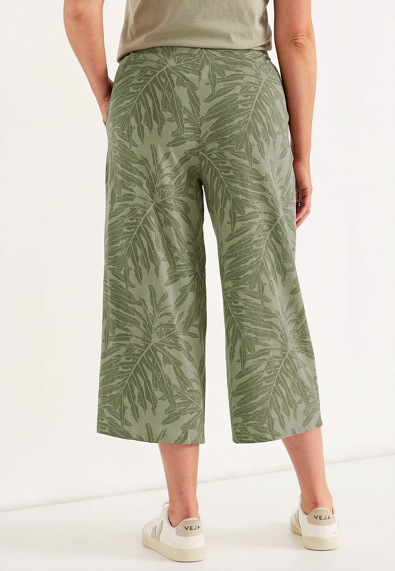 Culottebyxa i ekologisk bomull med fickor