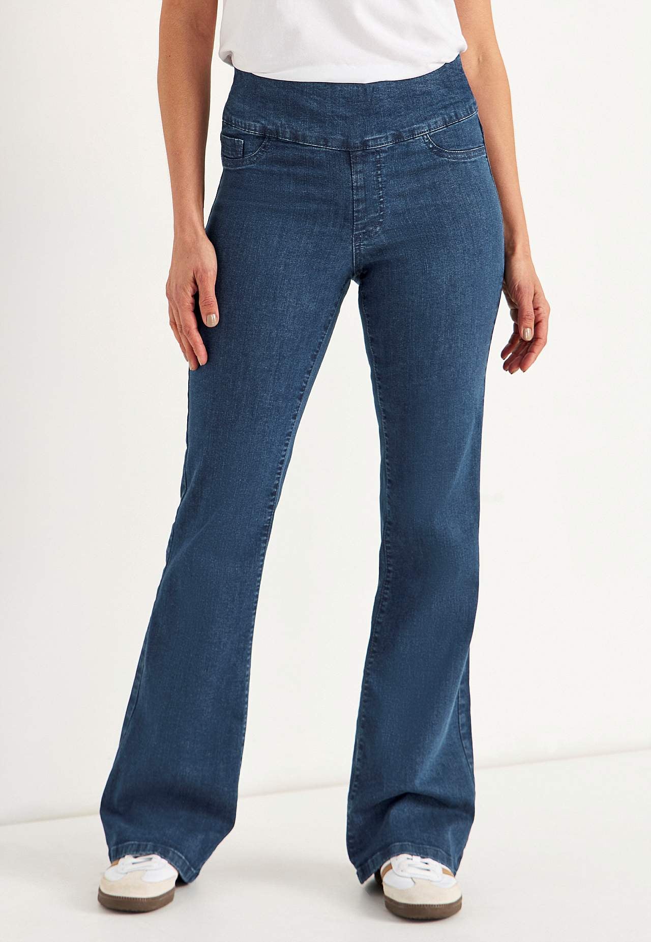 Stretchiga jeggings bootcut - två längder