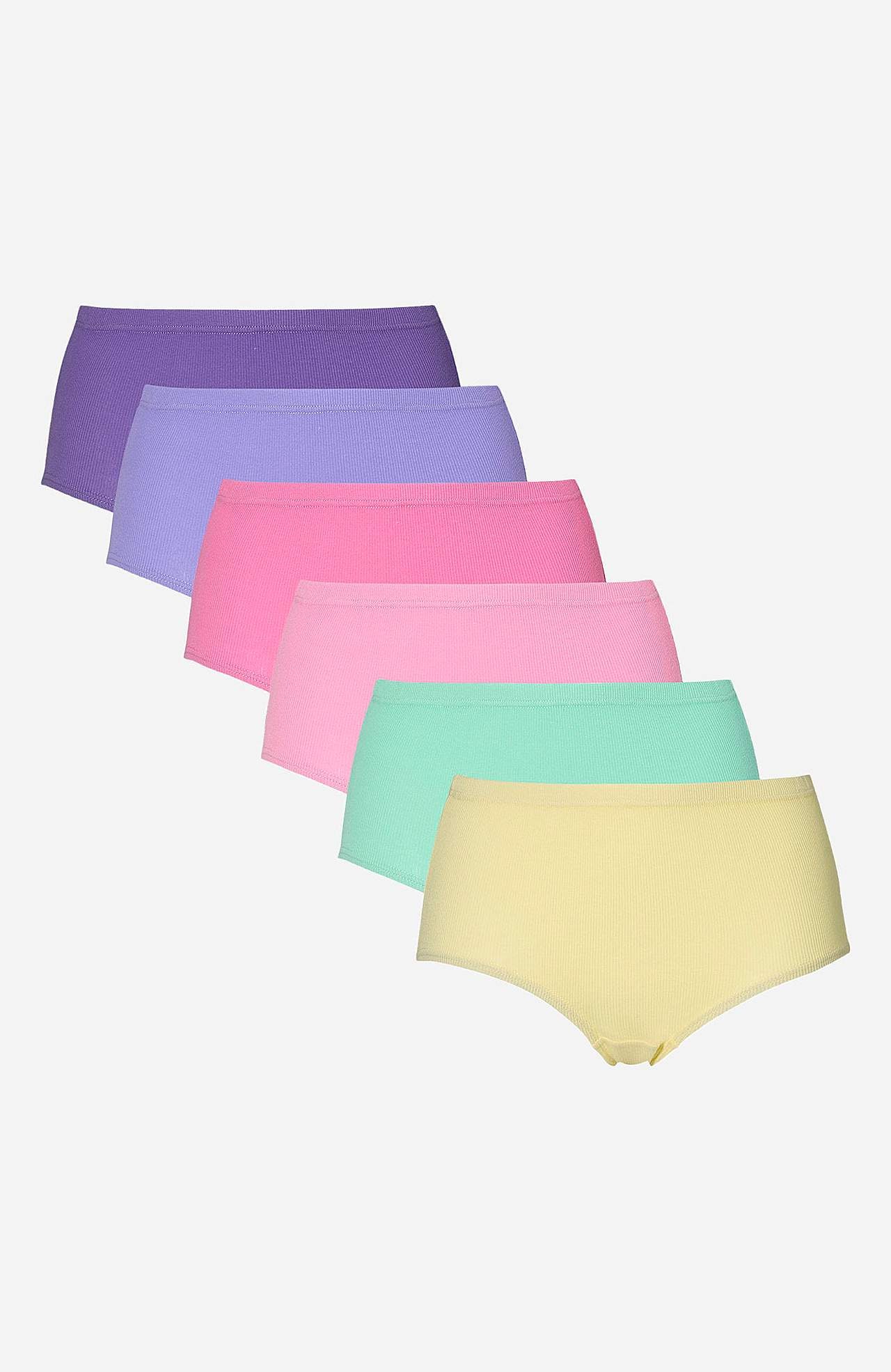 Ribbad trosa i bomull Lisa 6-pack