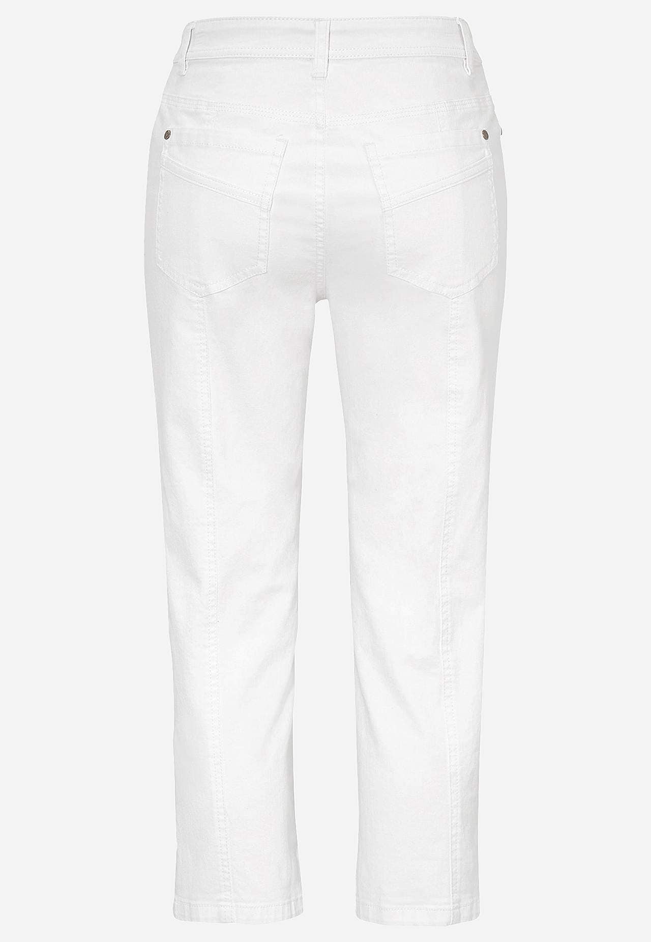 Caprijeans med femficksdesign