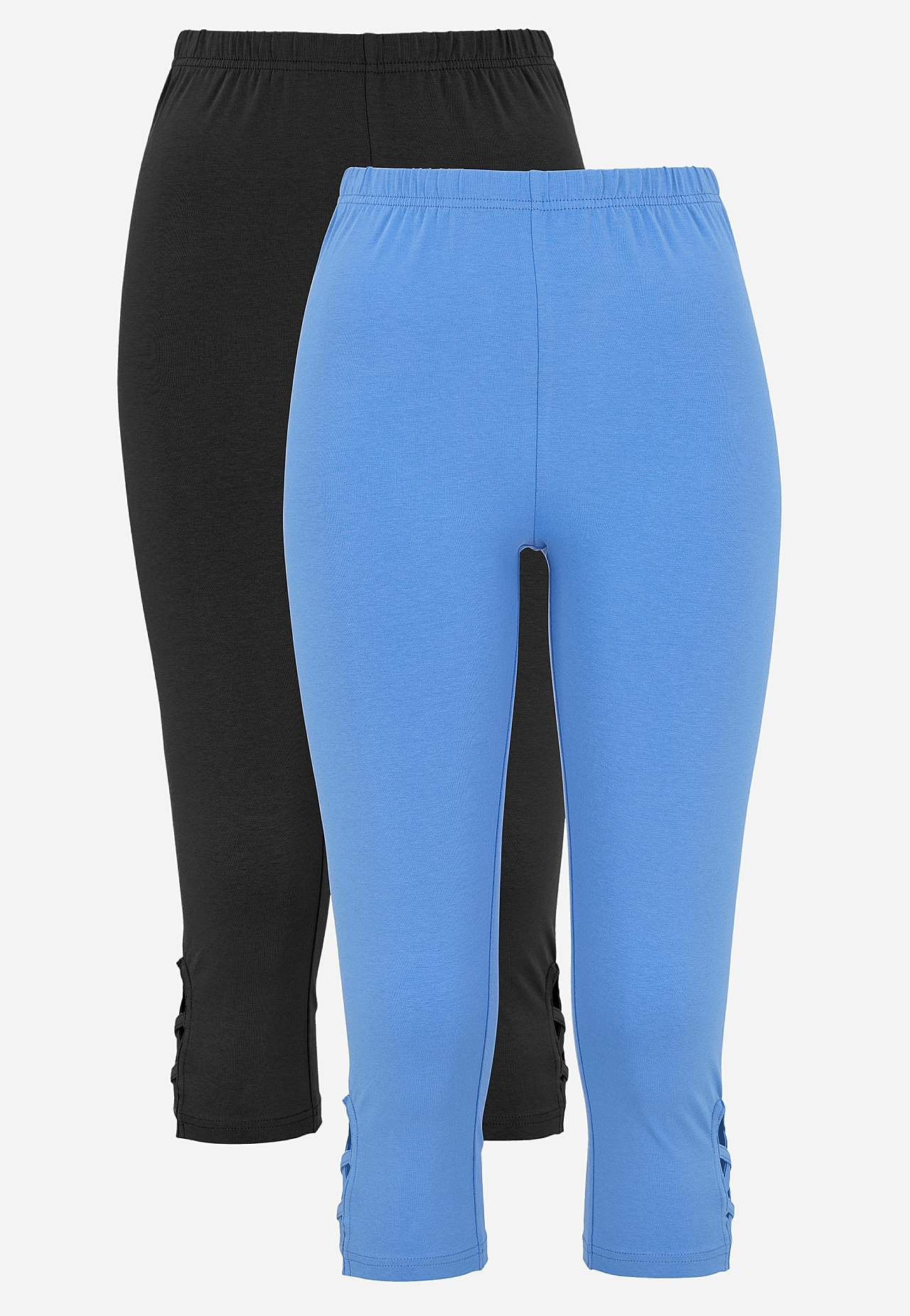 Caprileggings med fina detaljer 2-pack