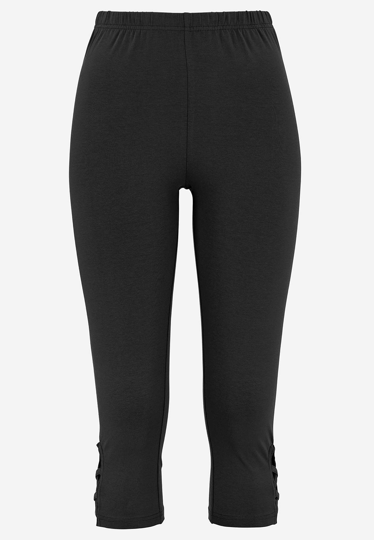 Caprileggings med fina detaljer 2-pack