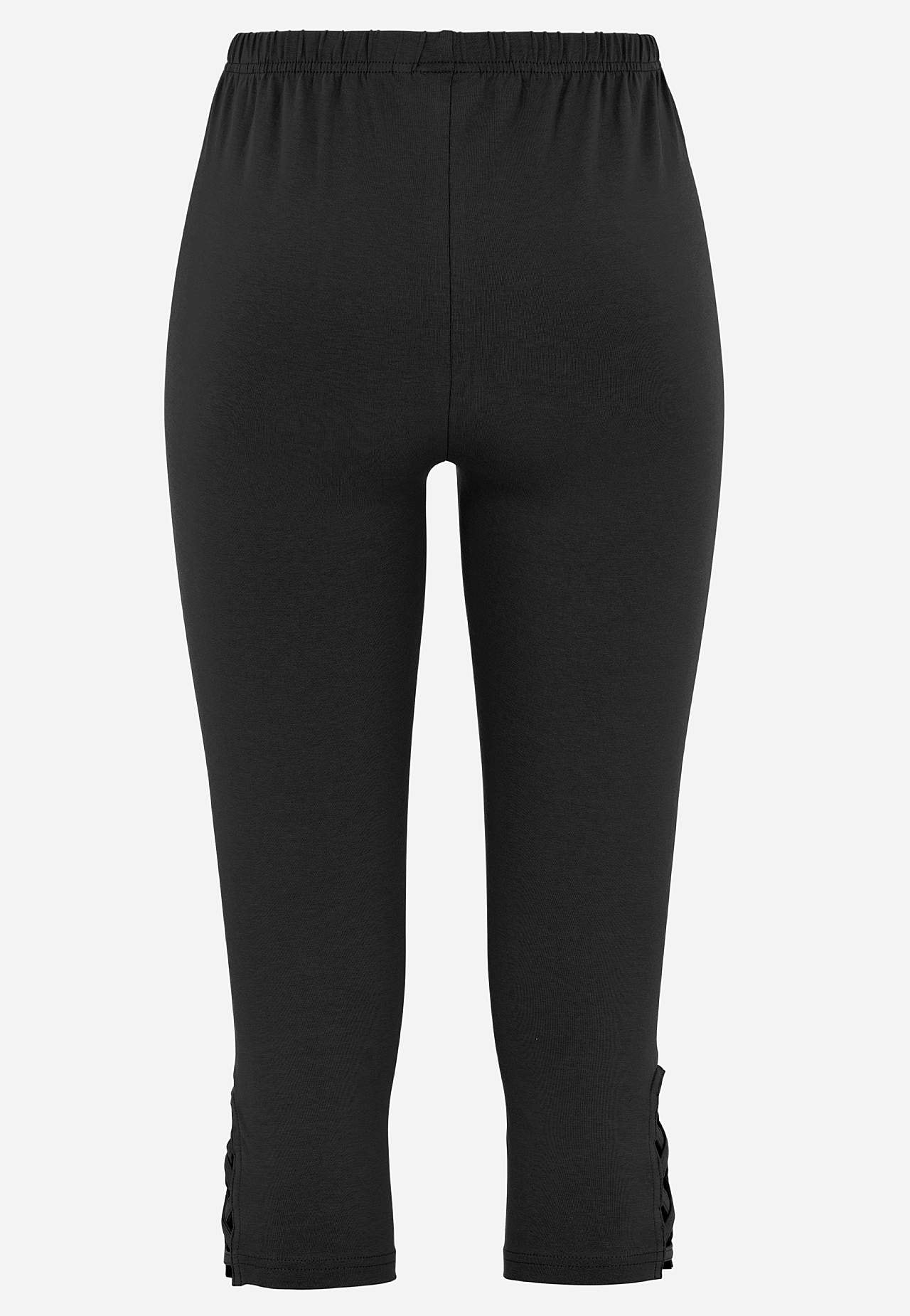 Caprileggings med fina detaljer 2-pack