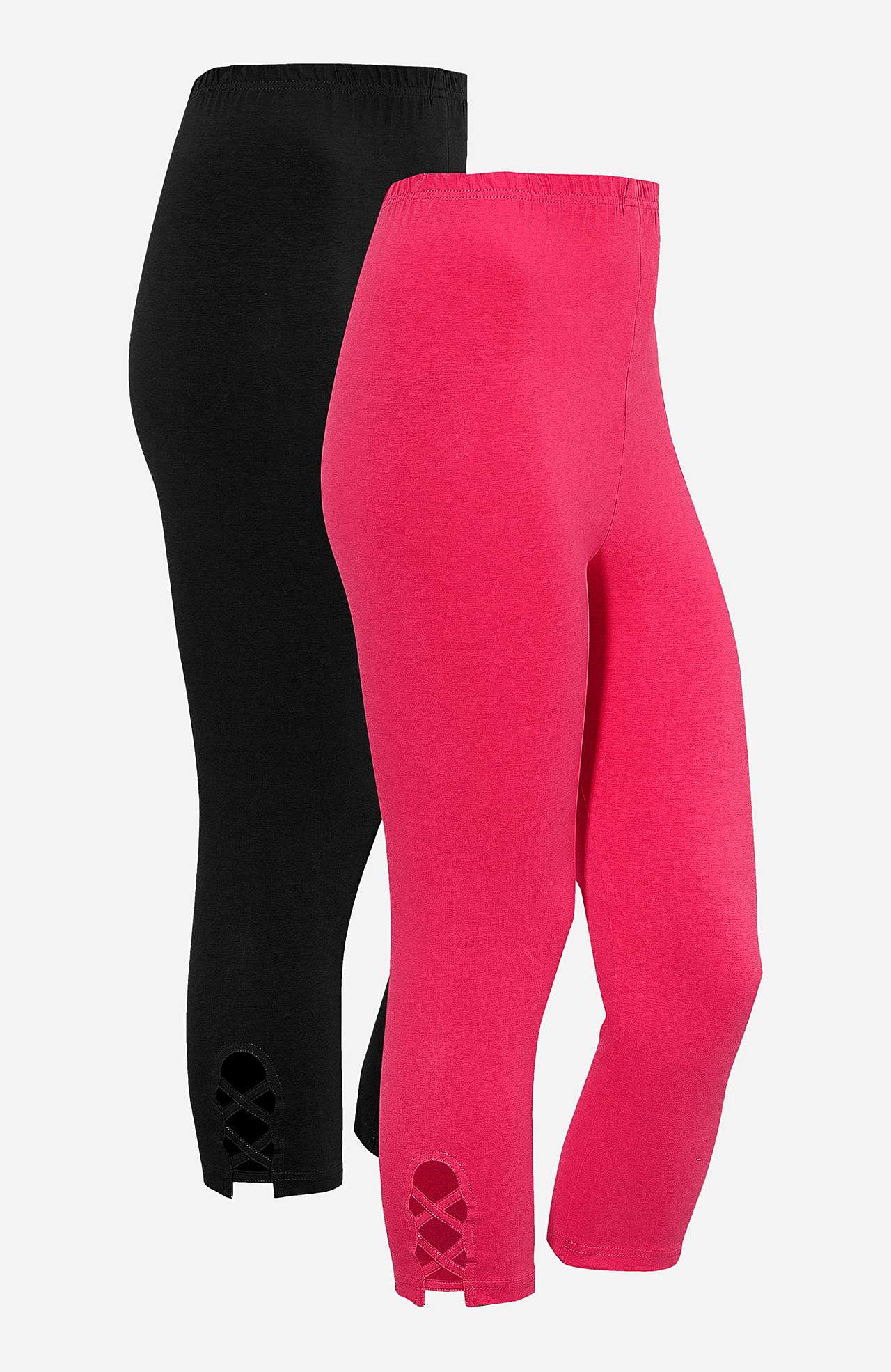 Caprileggings med fina detaljer 2-pack
