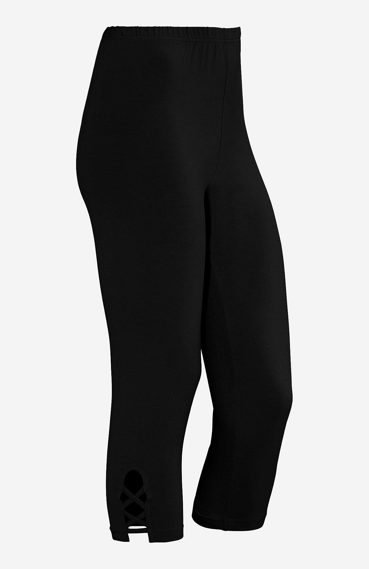 Caprileggings med fina detaljer 2-pack