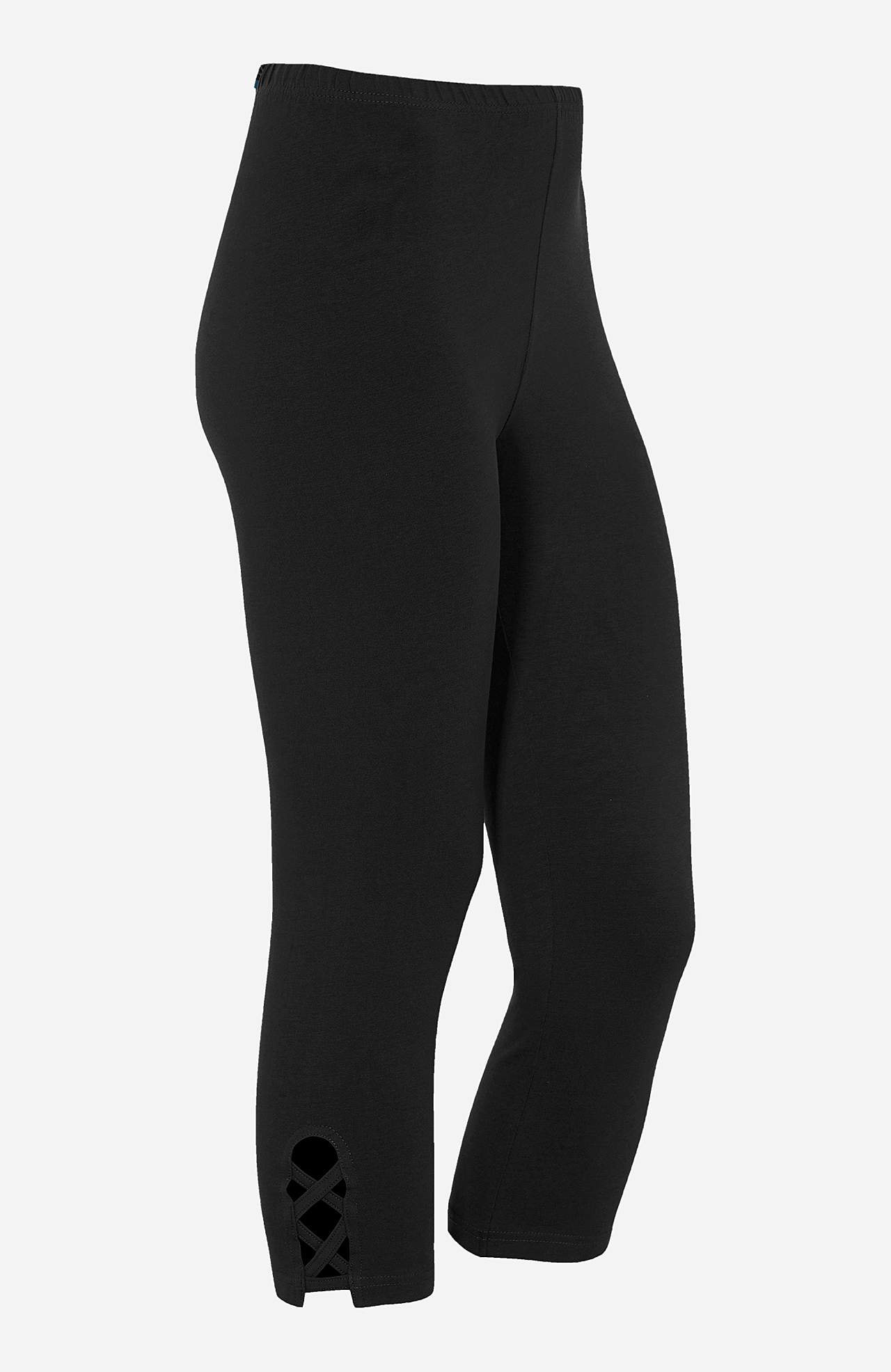 Caprileggings med fina detaljer 2-pack