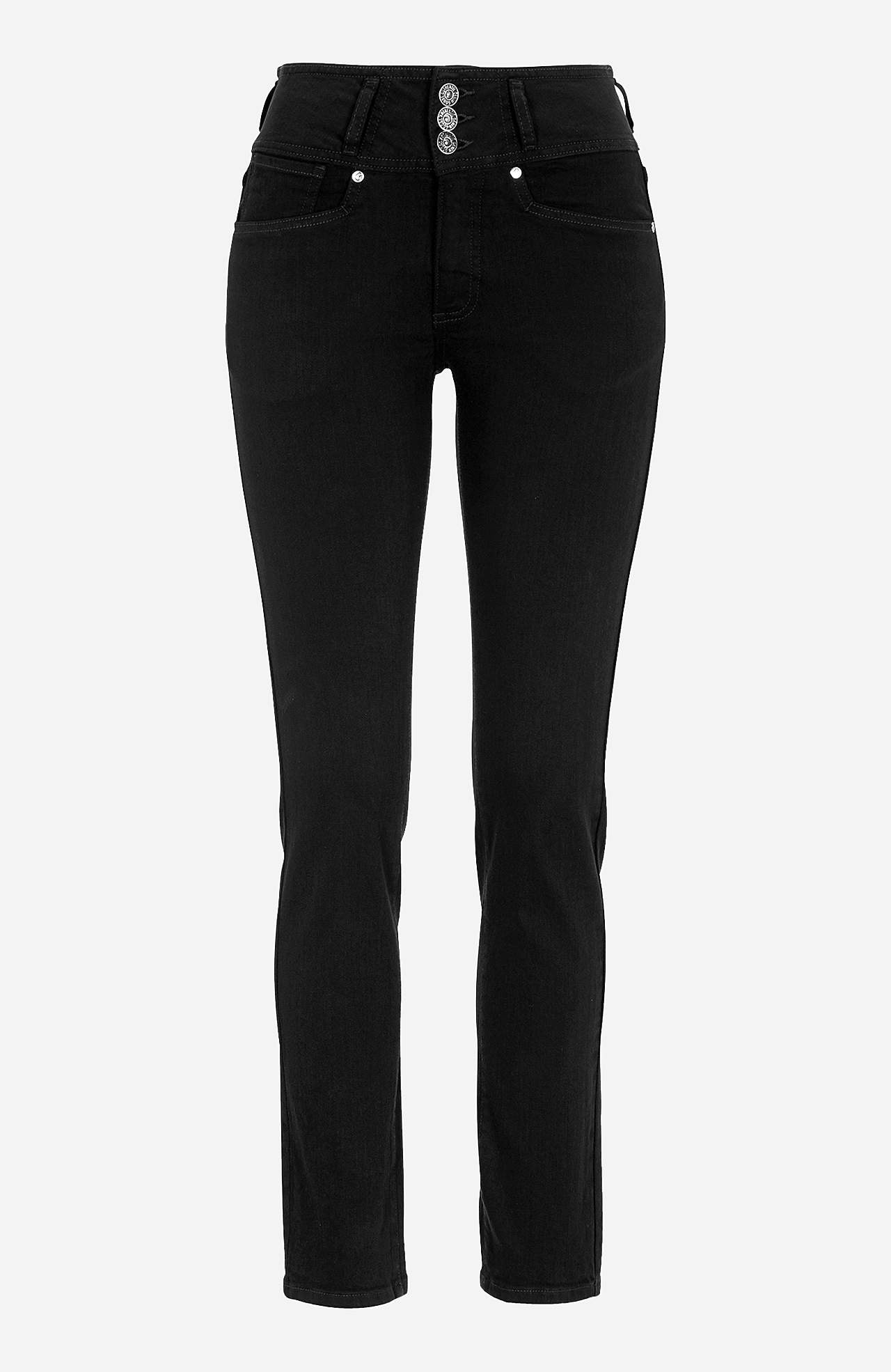 Raka jeans med hög midja