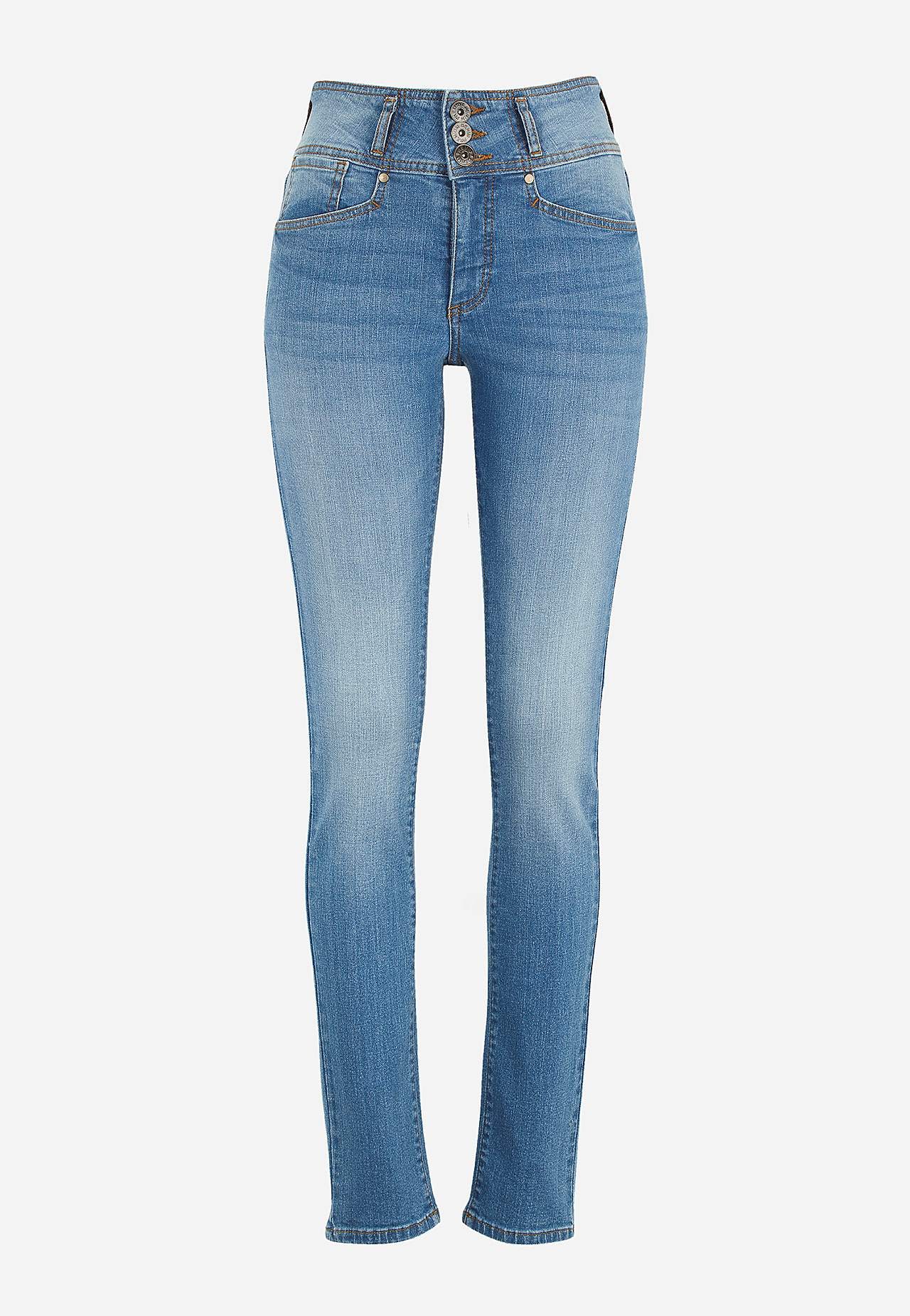 Raka jeans med hög midja