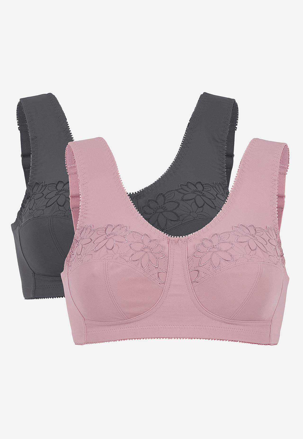 Soft-bh med broderi Lily 2-pack