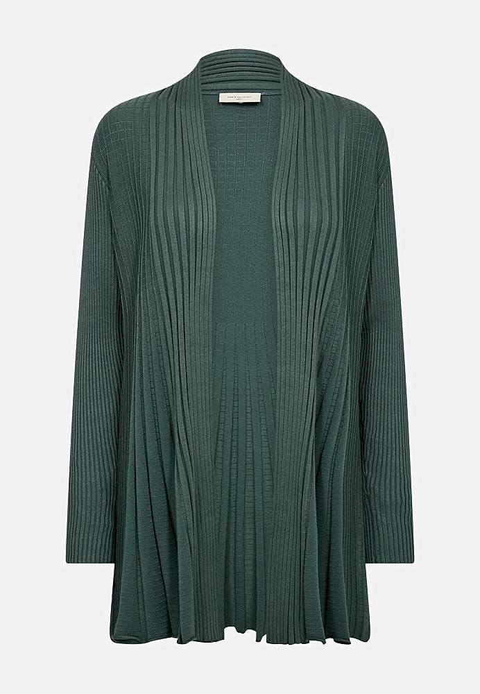 Lång, ribbad cardigan