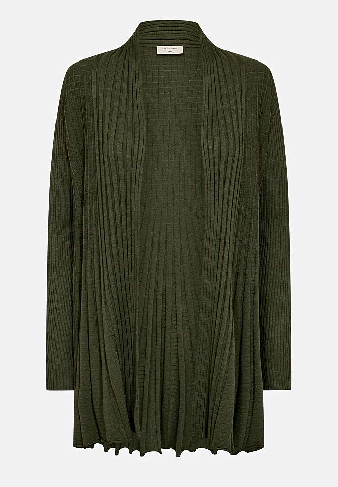 Lång, ribbad cardigan Claudisse