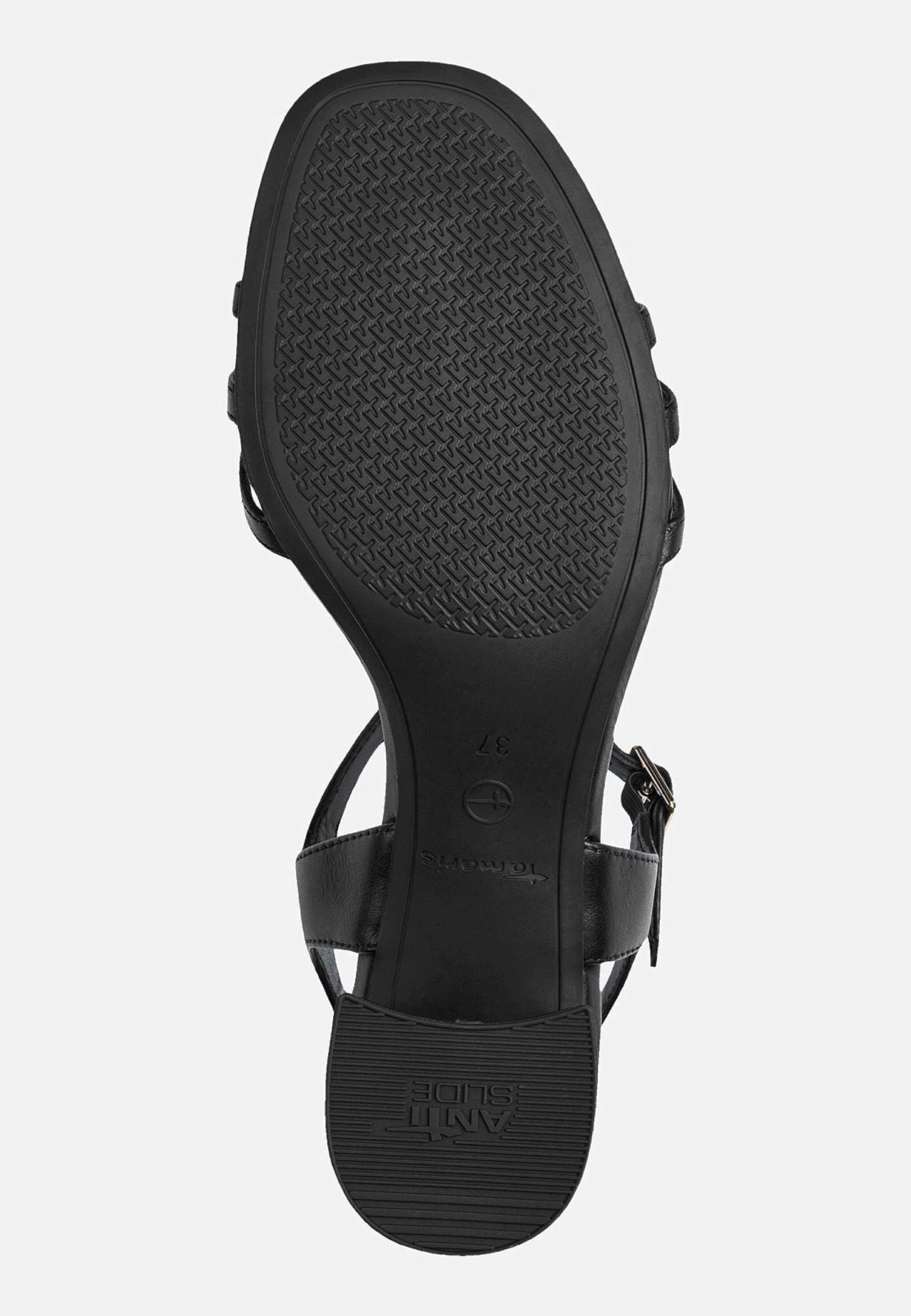 Skinnsandalett med metalldetaljer