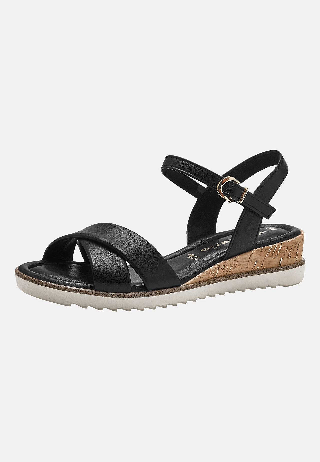 Sandal med låg kilklack