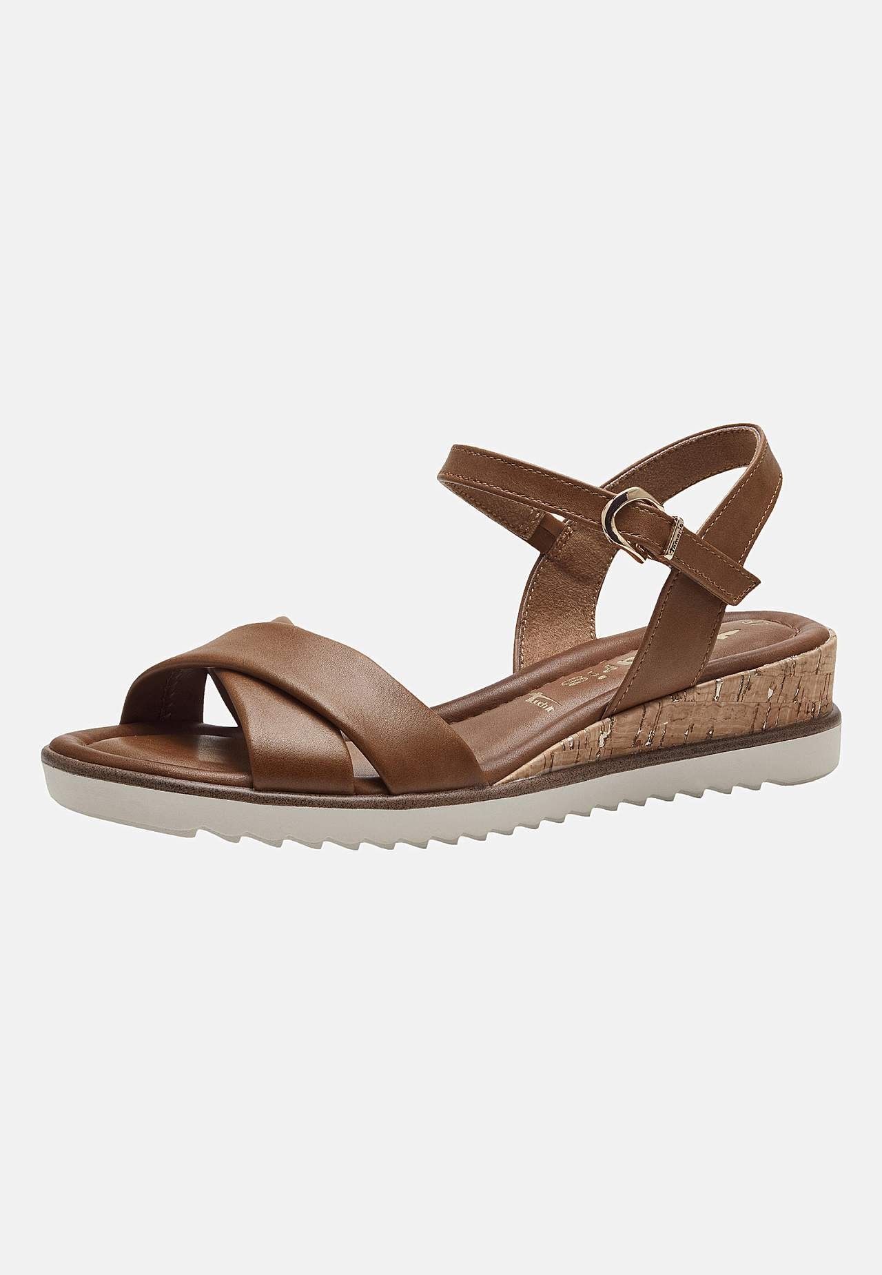 Sandal med låg kilklack