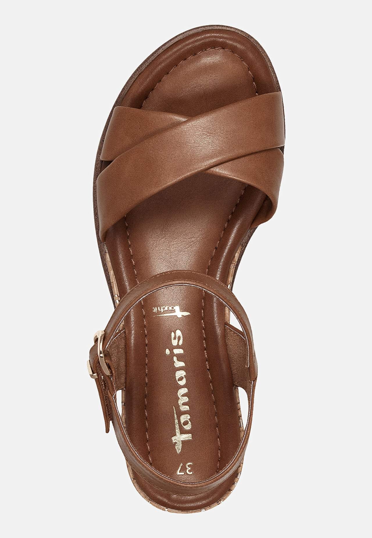 Sandal med låg kilklack