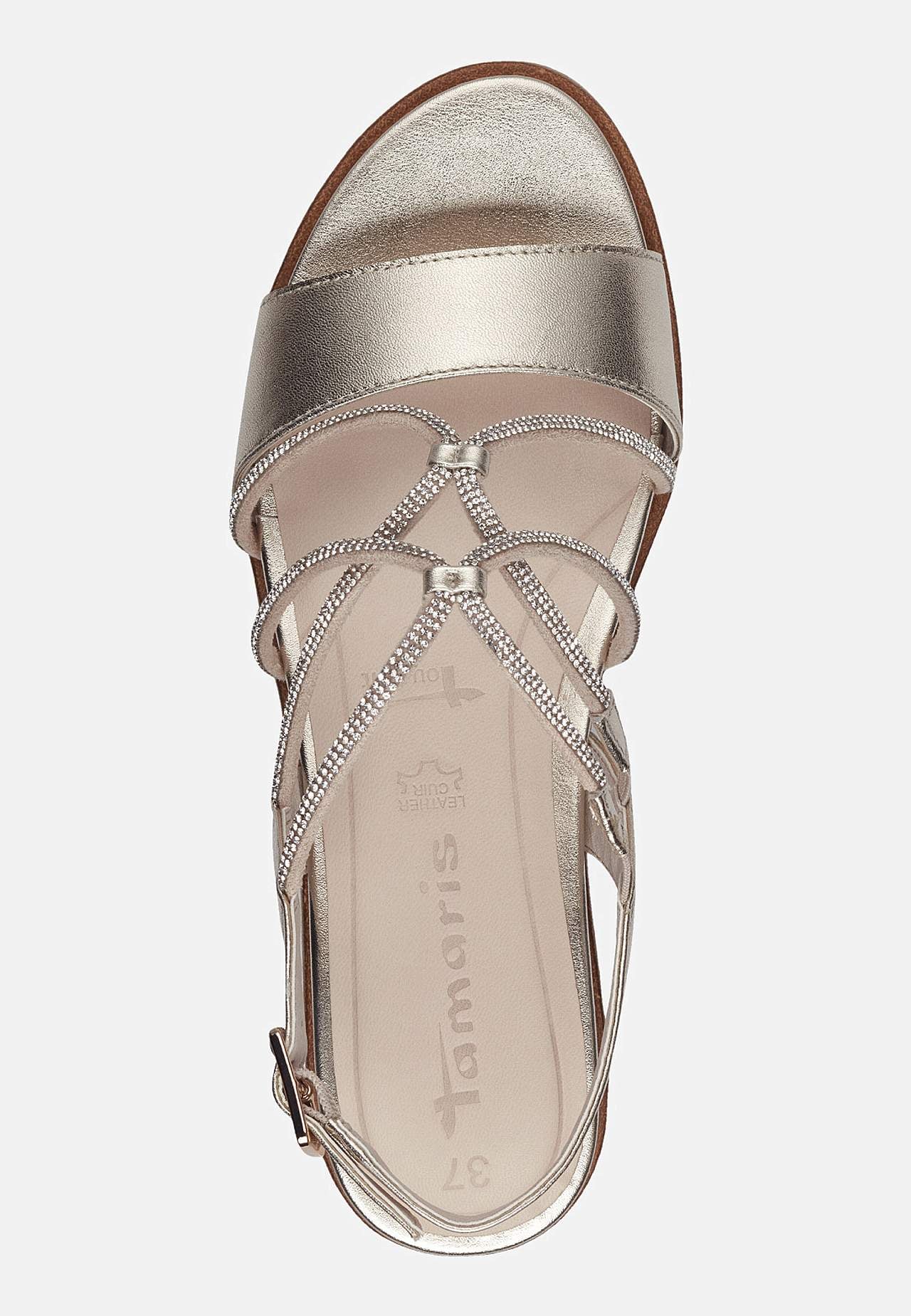 Sandal med remmar och strassdetaljer