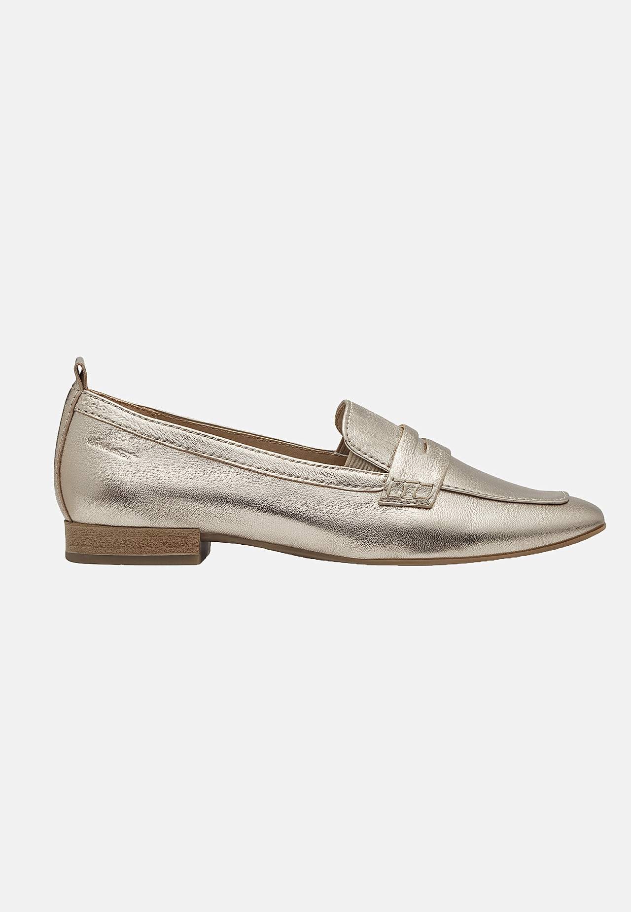 Guldfärgad skinnloafer Comfort