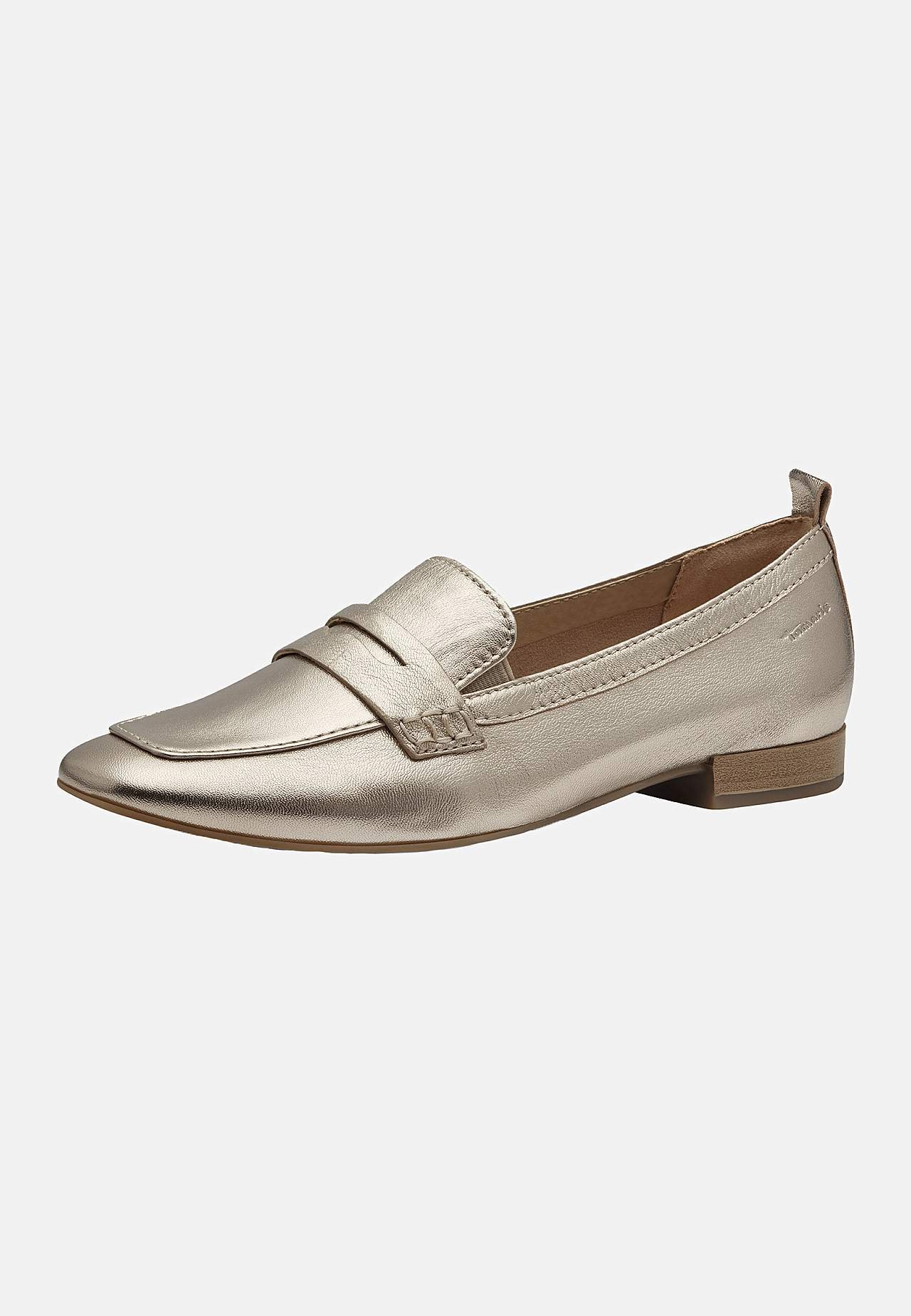 Guldfärgad skinnloafer Comfort