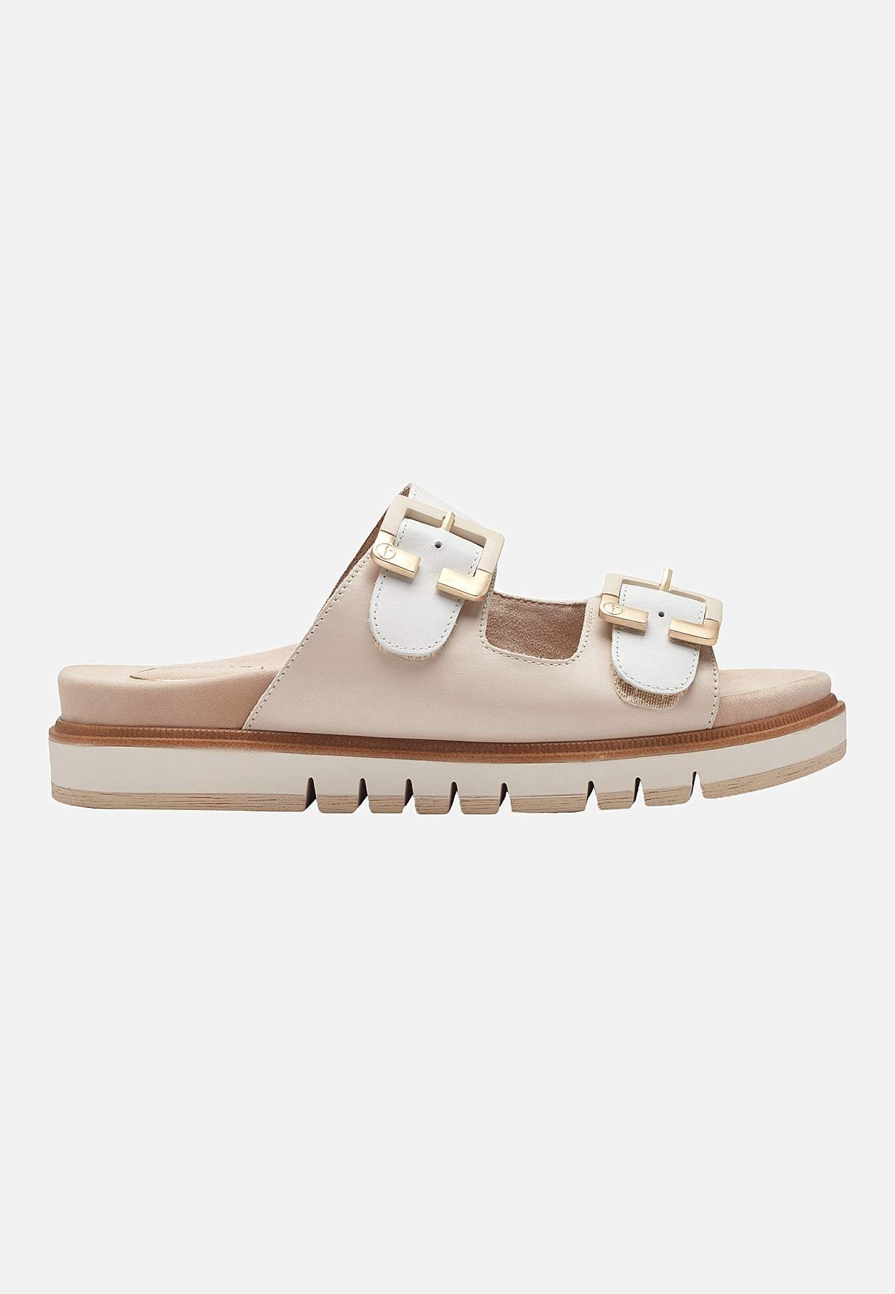 Skinnsandal med reglerbara remmar