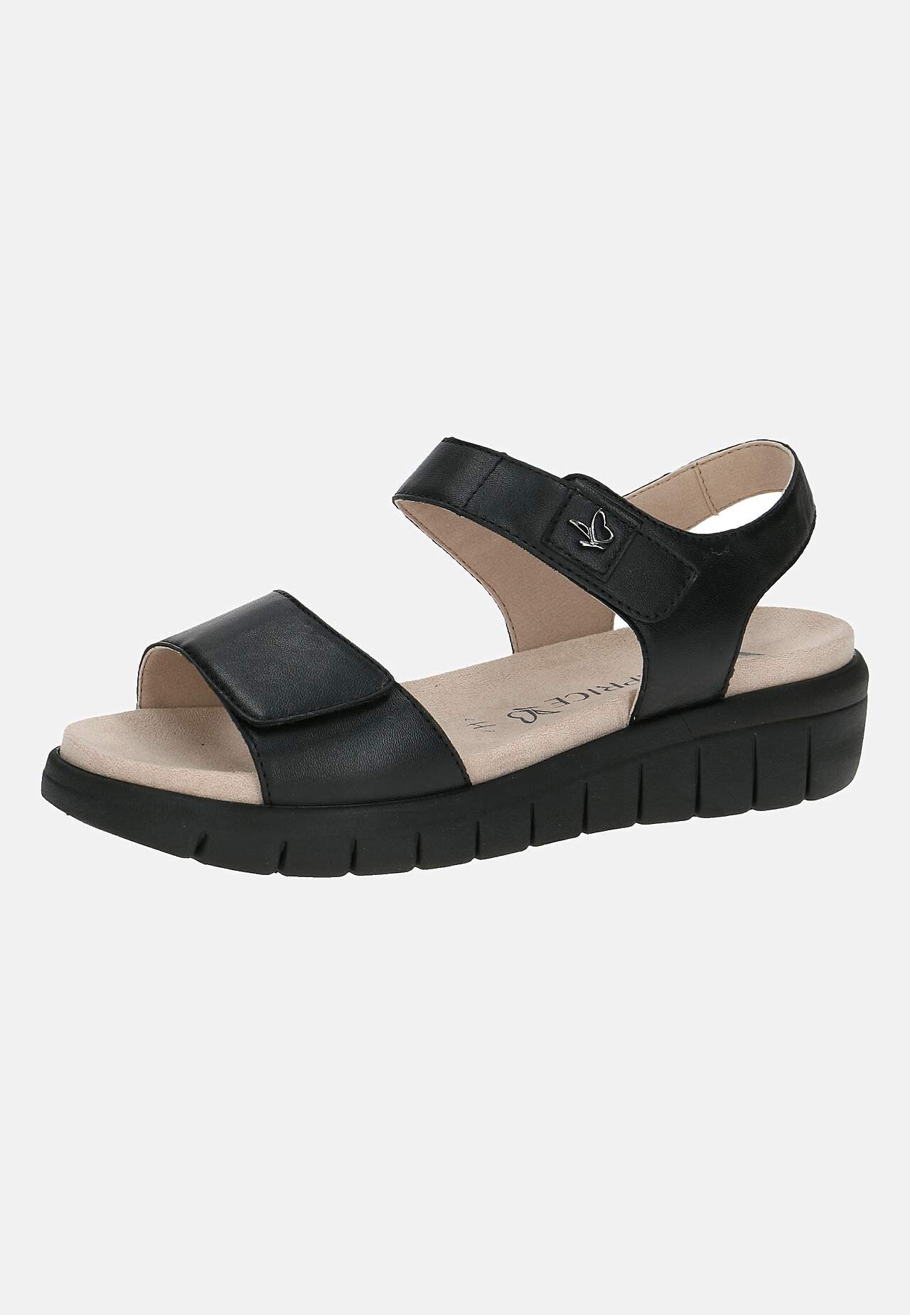 Skinnsandal med justerbara remmar
