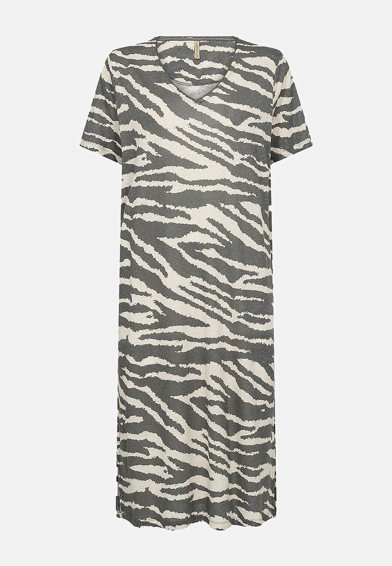 Mönstrad klänning i lin och Tencel® Lenise